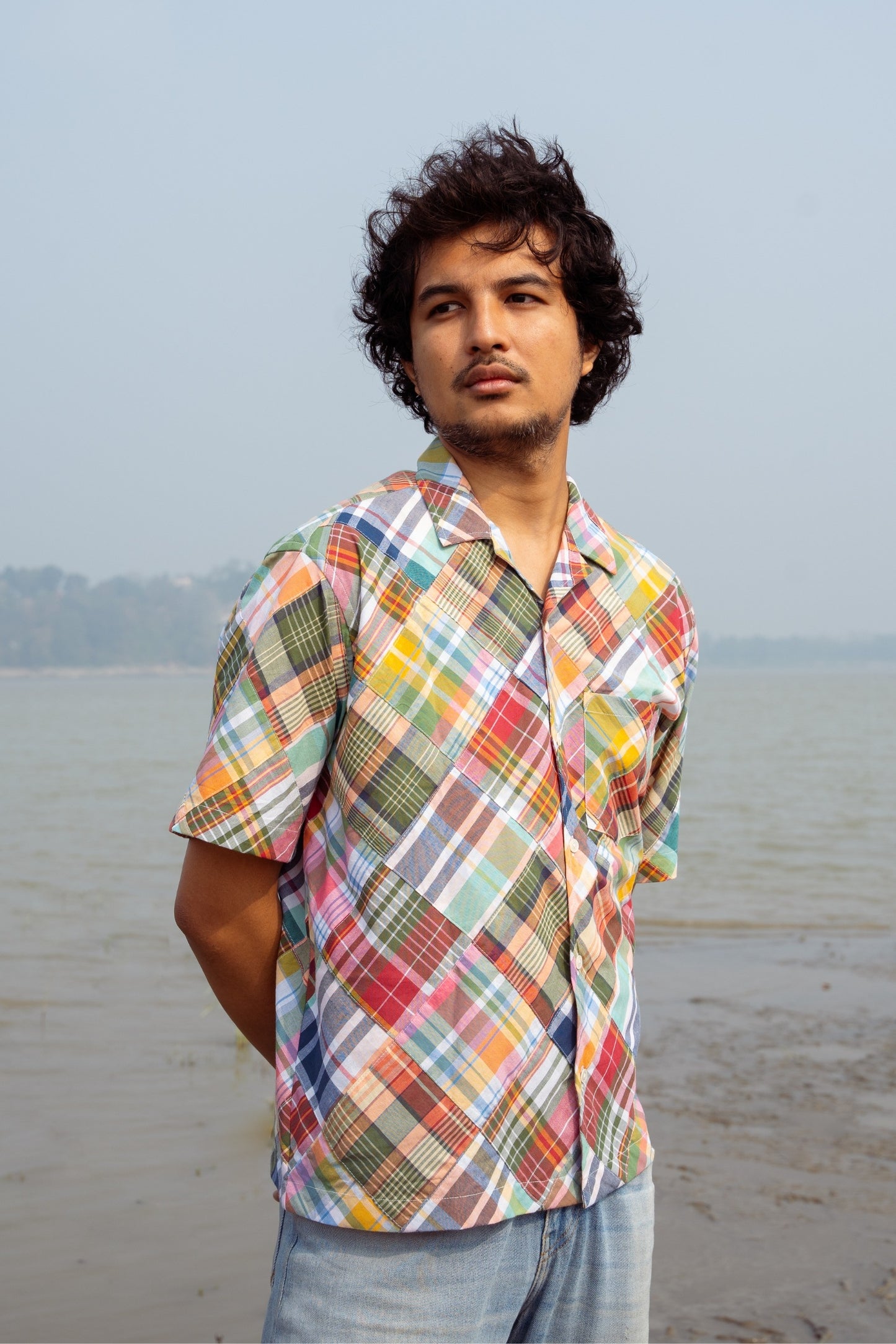 S/S Camp Shirt 'Multi Madras Patchwork'