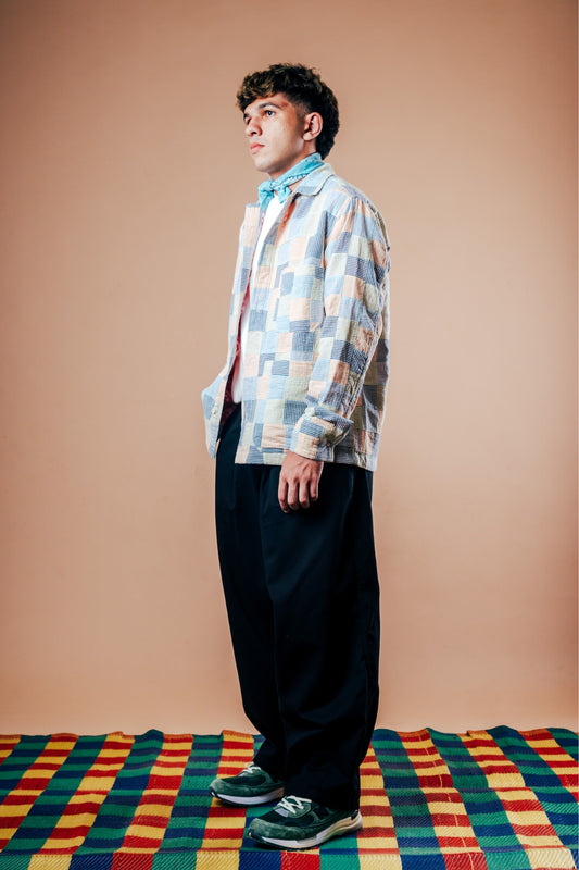 Abhinandan Chore Coat 'Multi Patchwork Seersucker'