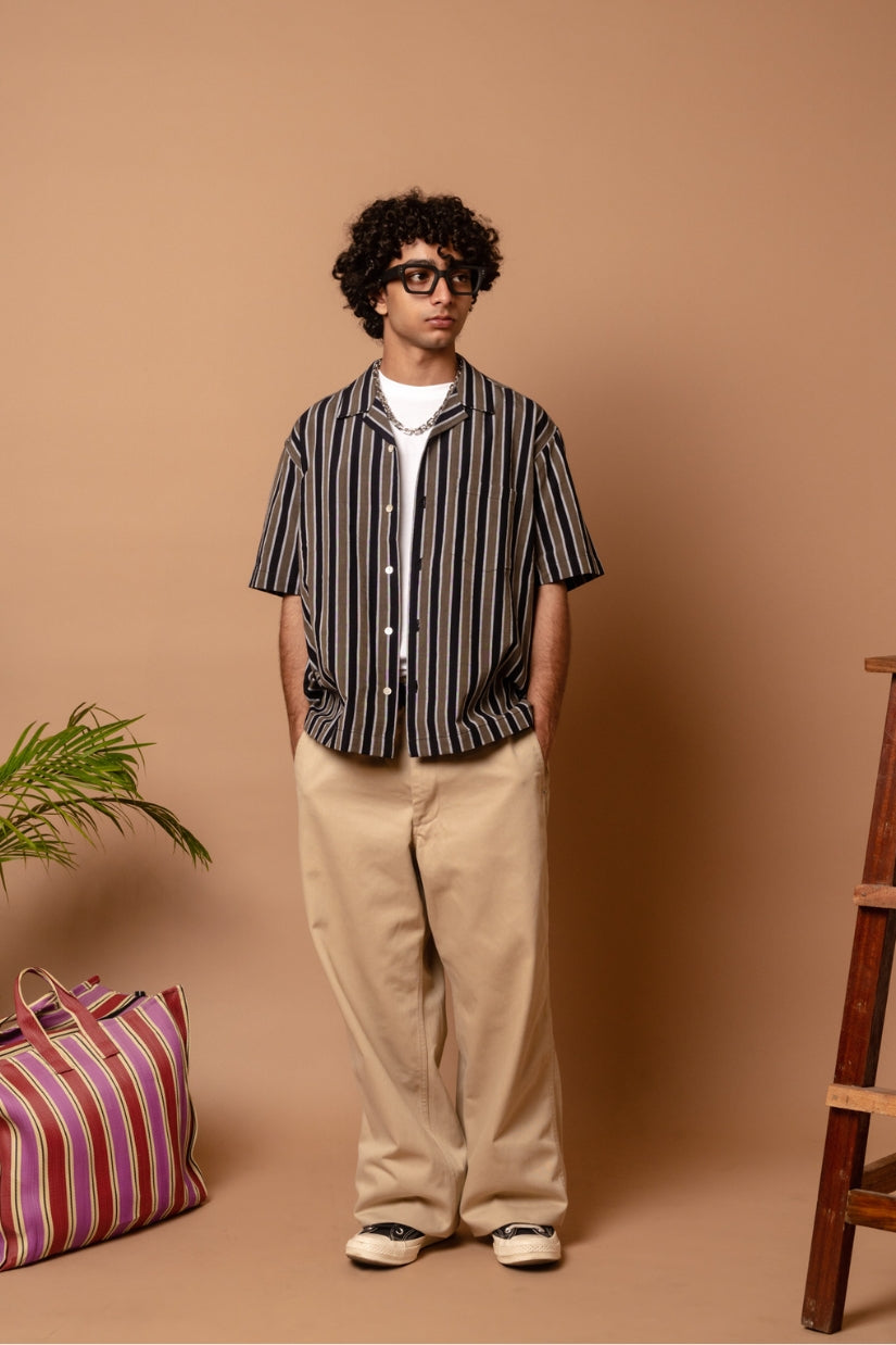 S/S Camp Shirt 'Foliage Handloom'