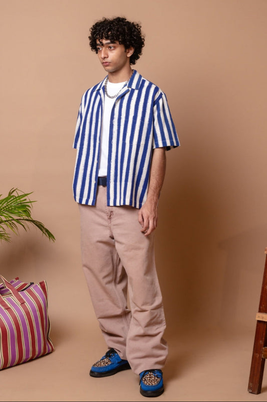 S/S Camp Shirt 'Nautical Ikat'