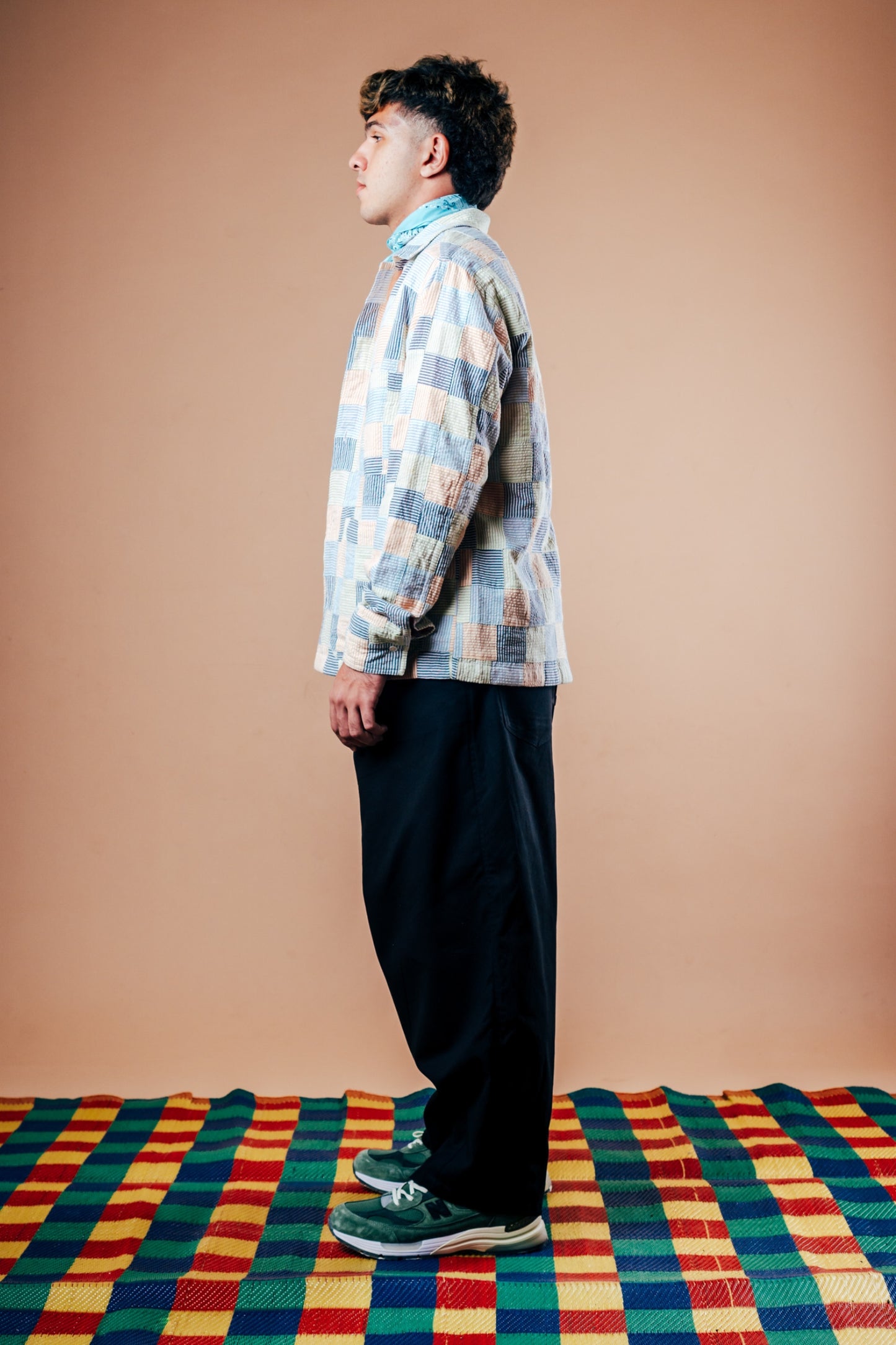 Abhinandan Chore Coat 'Multi Patchwork Seersucker'