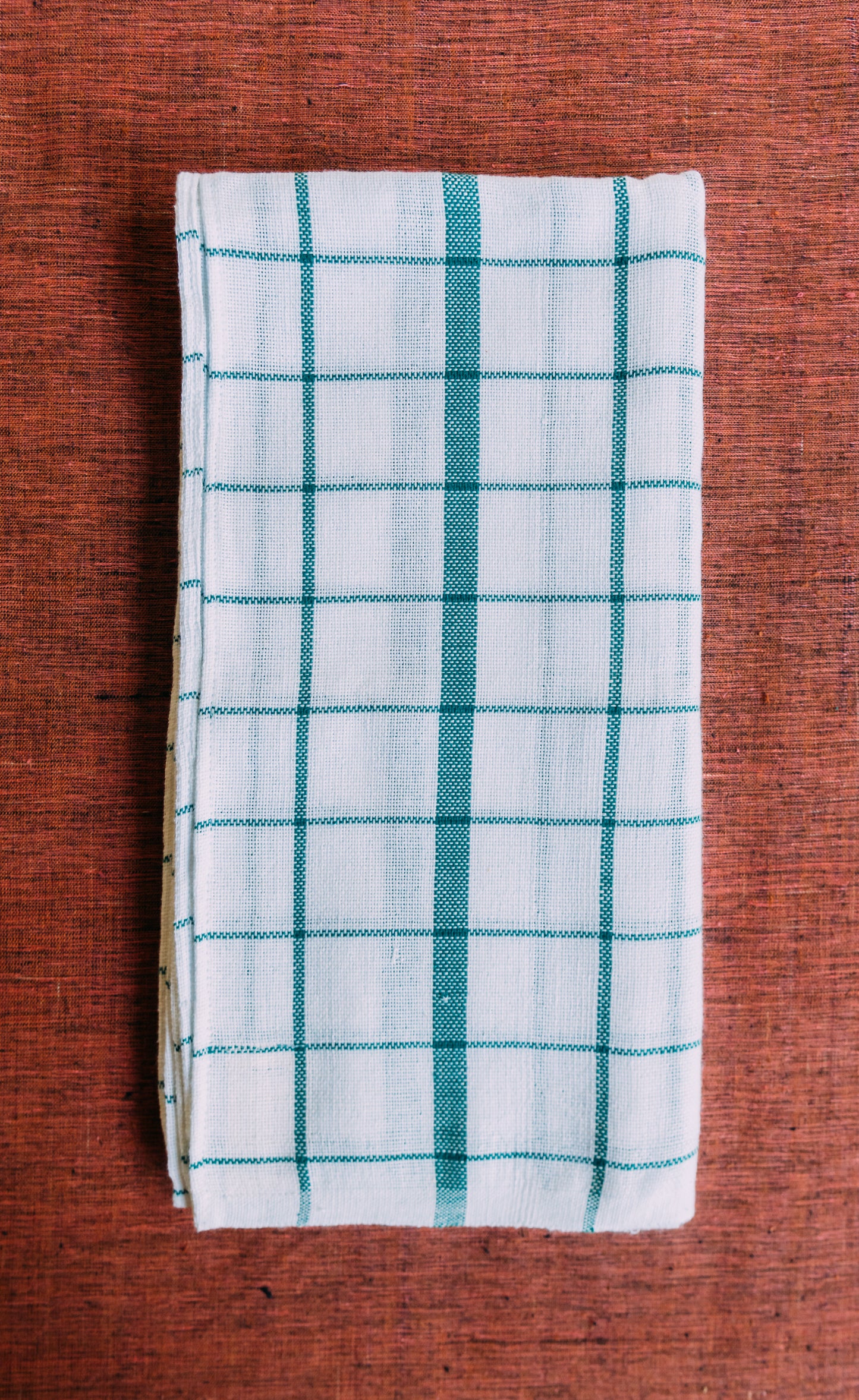Handloom Handtowel (White/Green)
