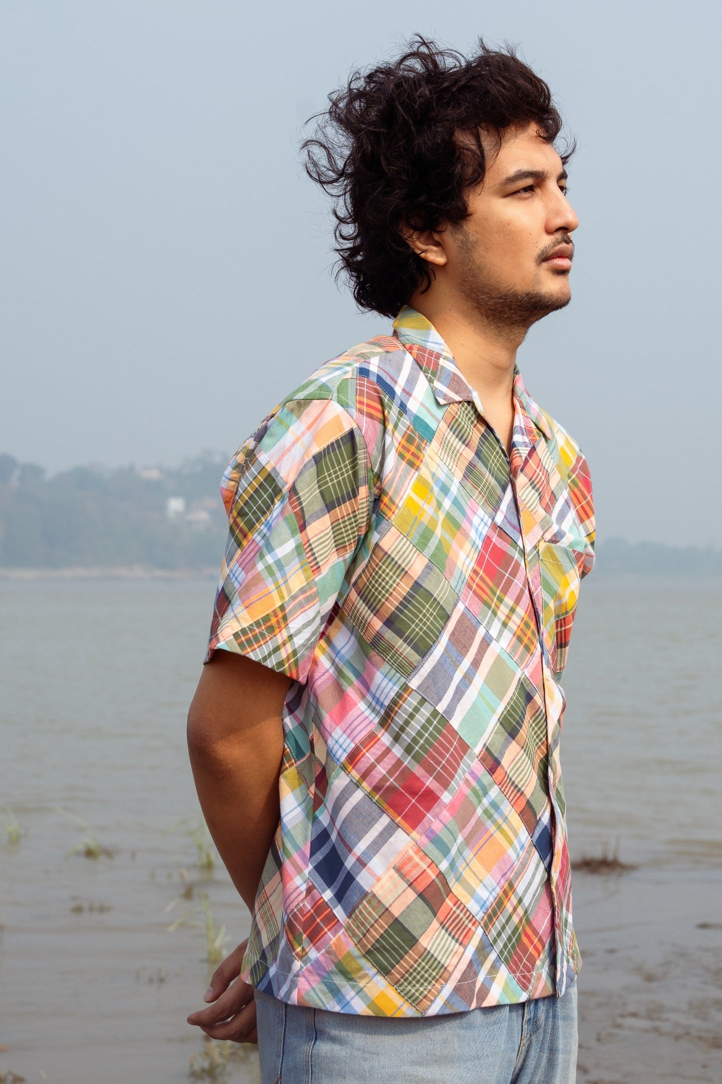 S/S Camp Shirt 'Multi Madras Patchwork'