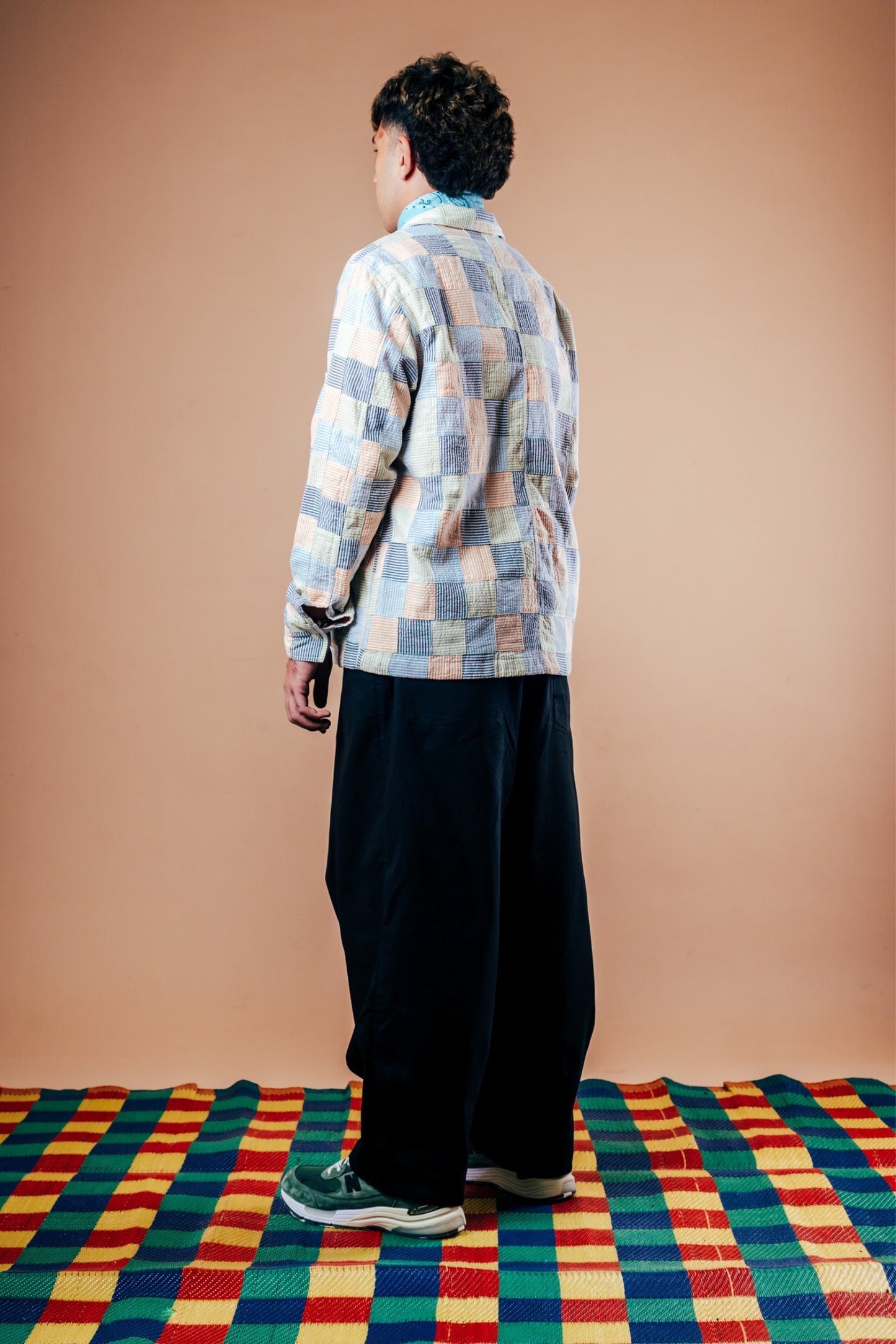 Abhinandan Chore Coat 'Multi Patchwork Seersucker'