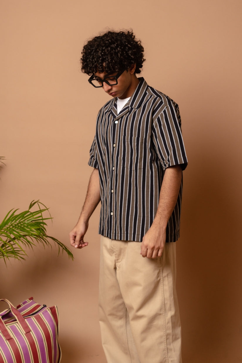 S/S Camp Shirt 'Foliage Handloom'