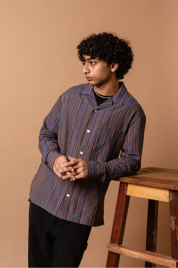 L/S Camp Shirt 'Carnival Splash Handloom'