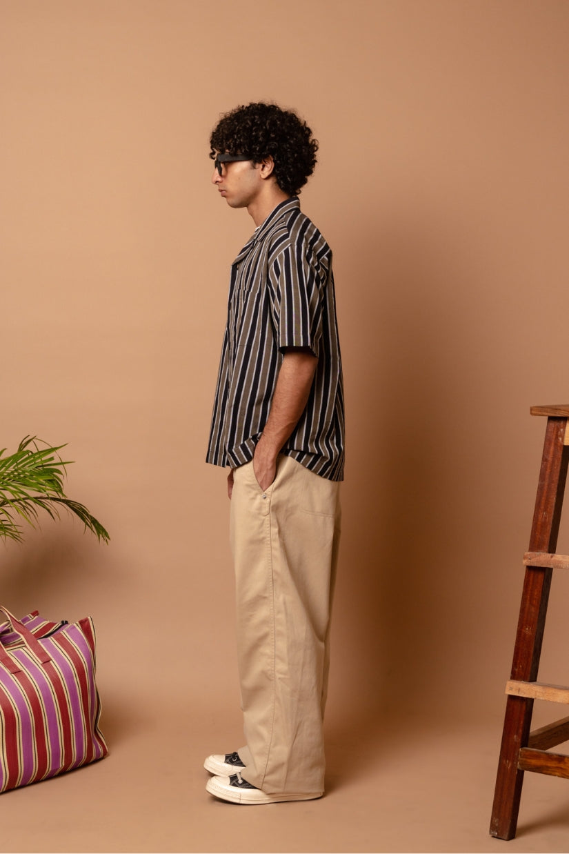 S/S Camp Shirt 'Foliage Handloom'
