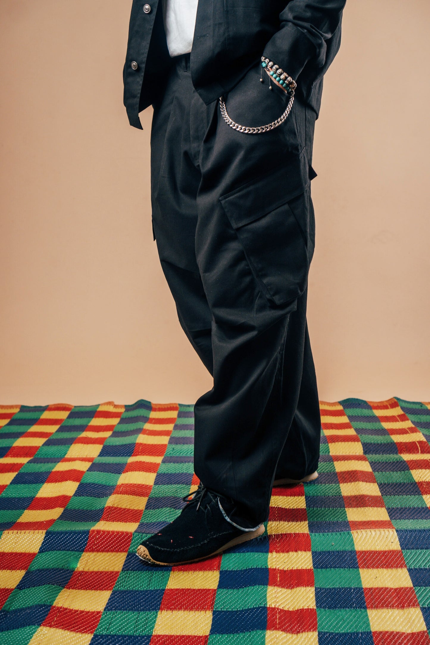 Balloon Cargo Pants 'Black Twill'