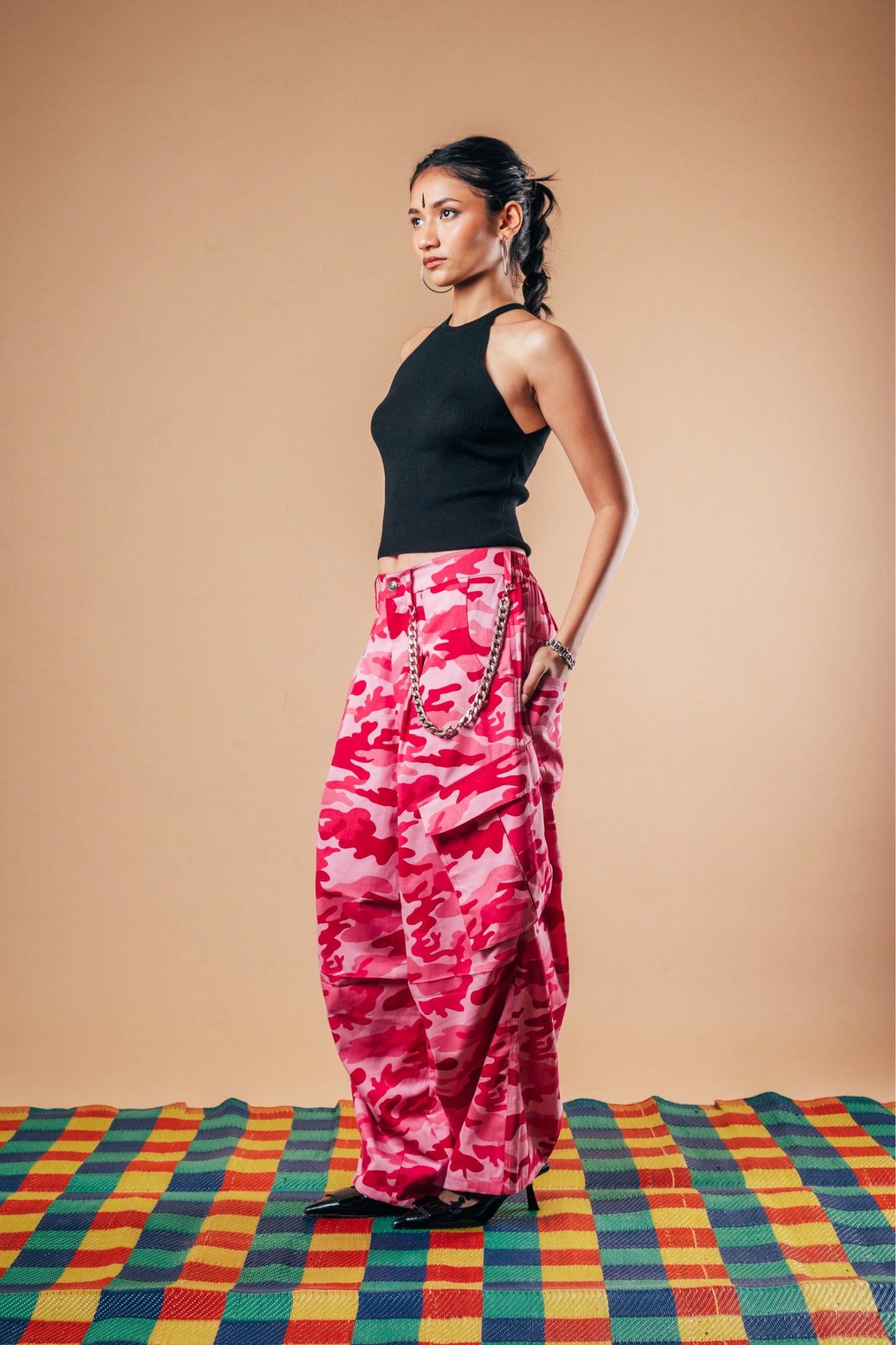 Balloon Cargo Pants 'Pink Camo'