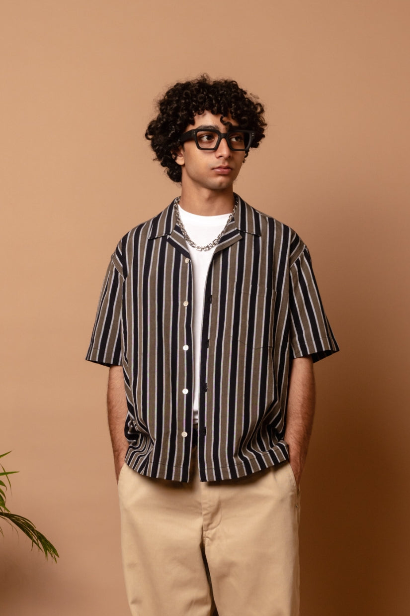 S/S Camp Shirt 'Foliage Handloom'