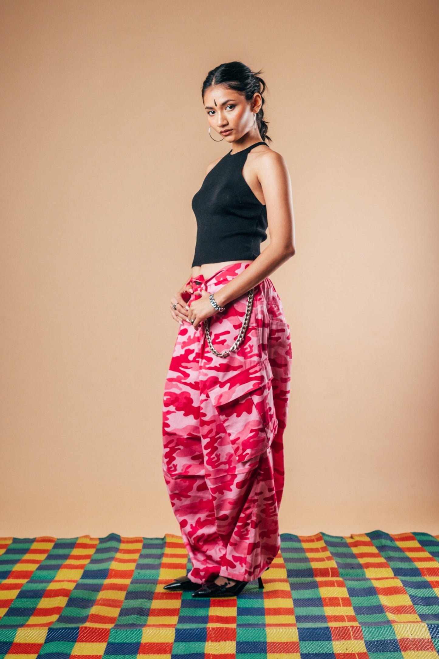 Balloon Cargo Pants 'Pink Camo'