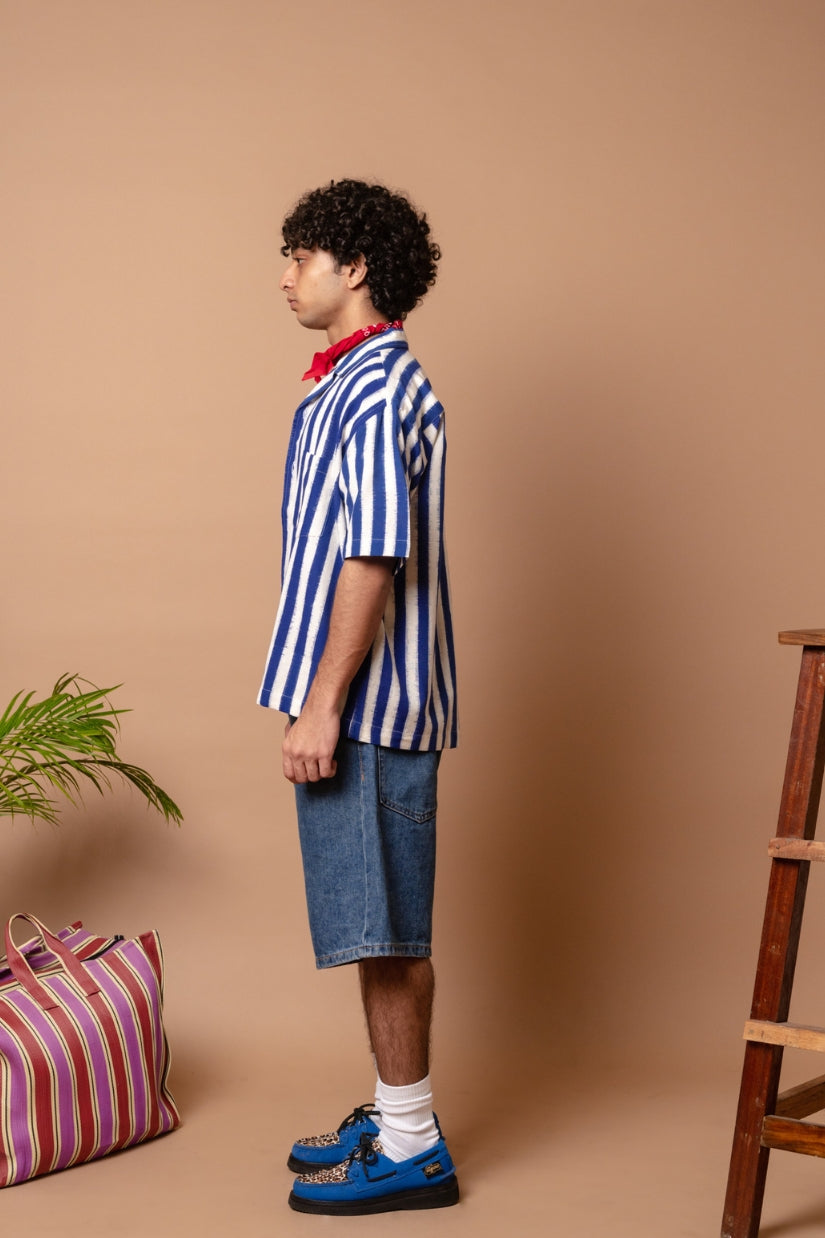 S/S Camp Shirt 'Nautical Ikat'