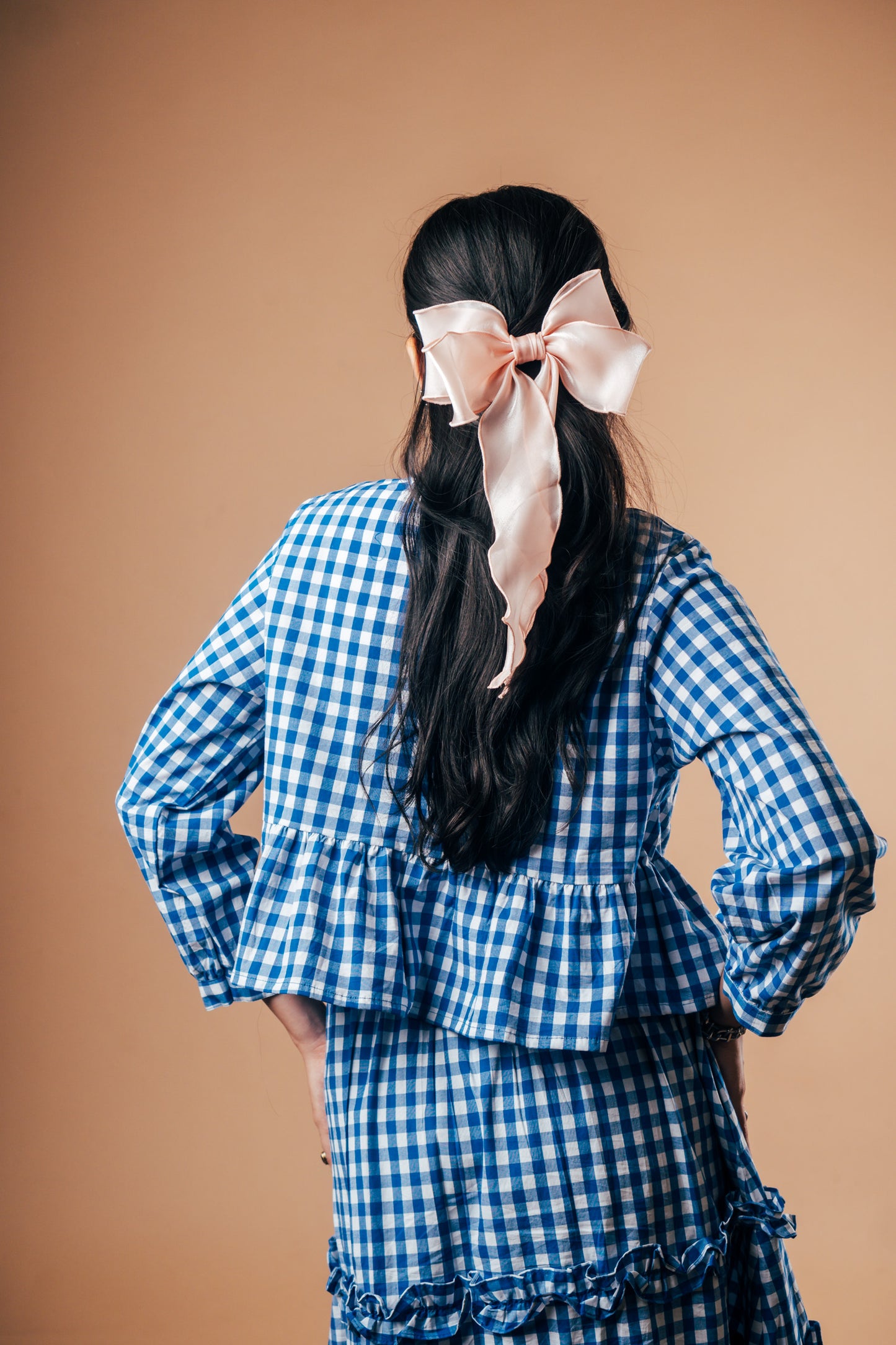 Front Tie Peplum Top 'Royal Blue'