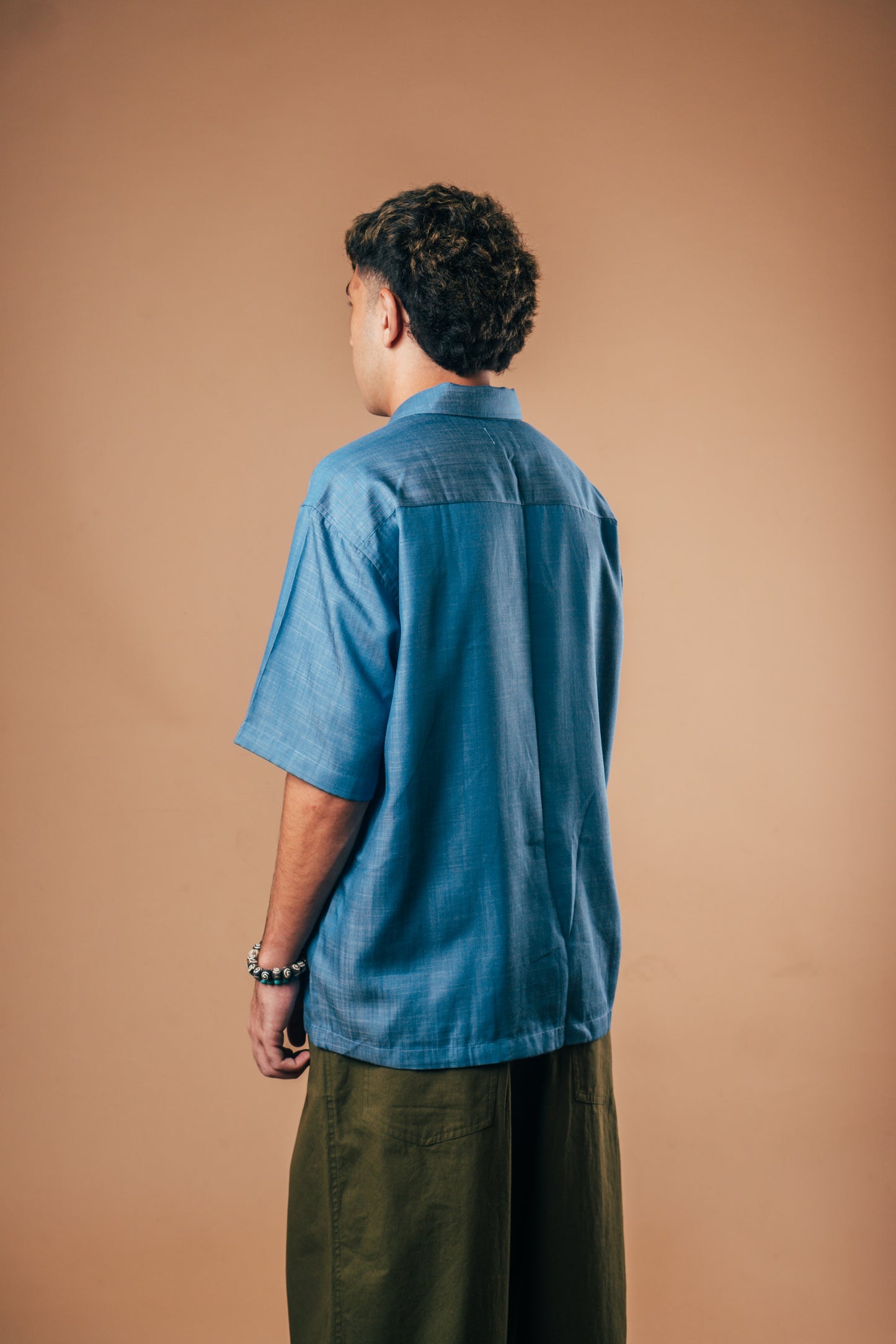 S/S Camp Shirt 'Speckle Blue Tencel'