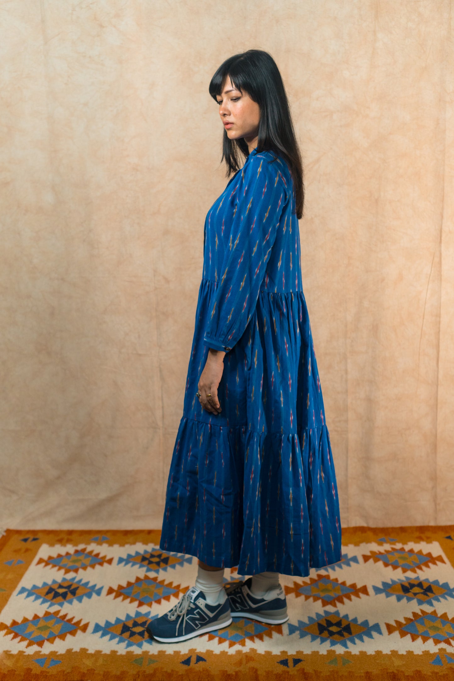 Tiered Summer Dress 'Cobalt Ikat'