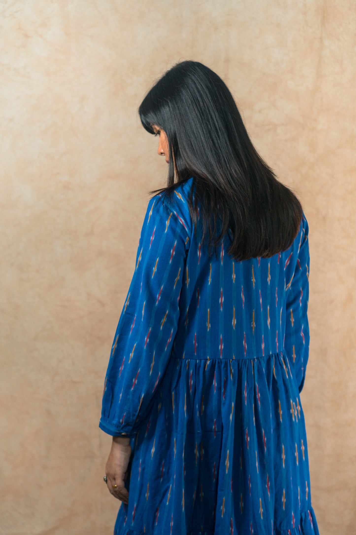 Tiered Summer Dress 'Cobalt Ikat'