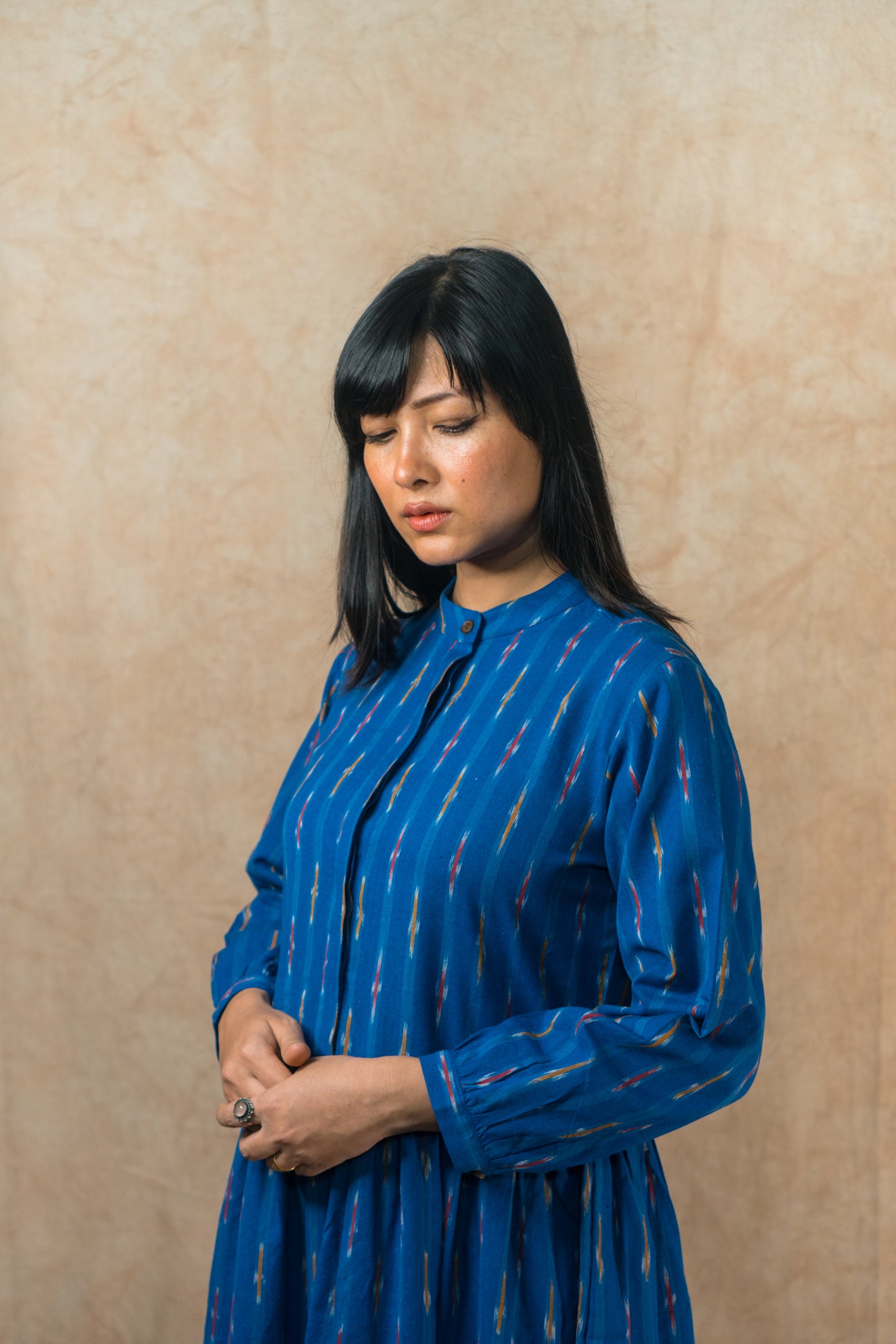Tiered Summer Dress 'Cobalt Ikat'