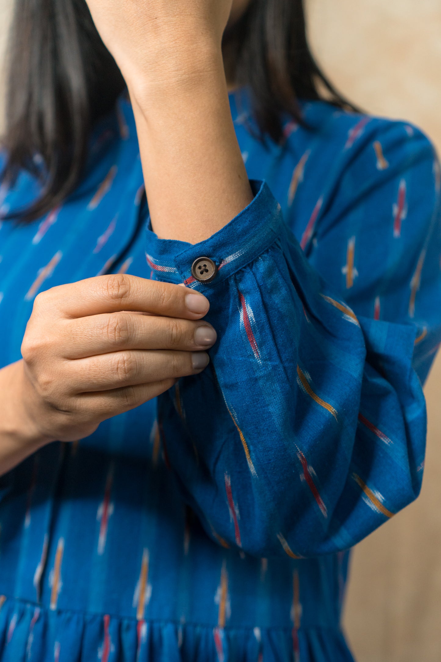 Tiered Summer Dress 'Cobalt Ikat'