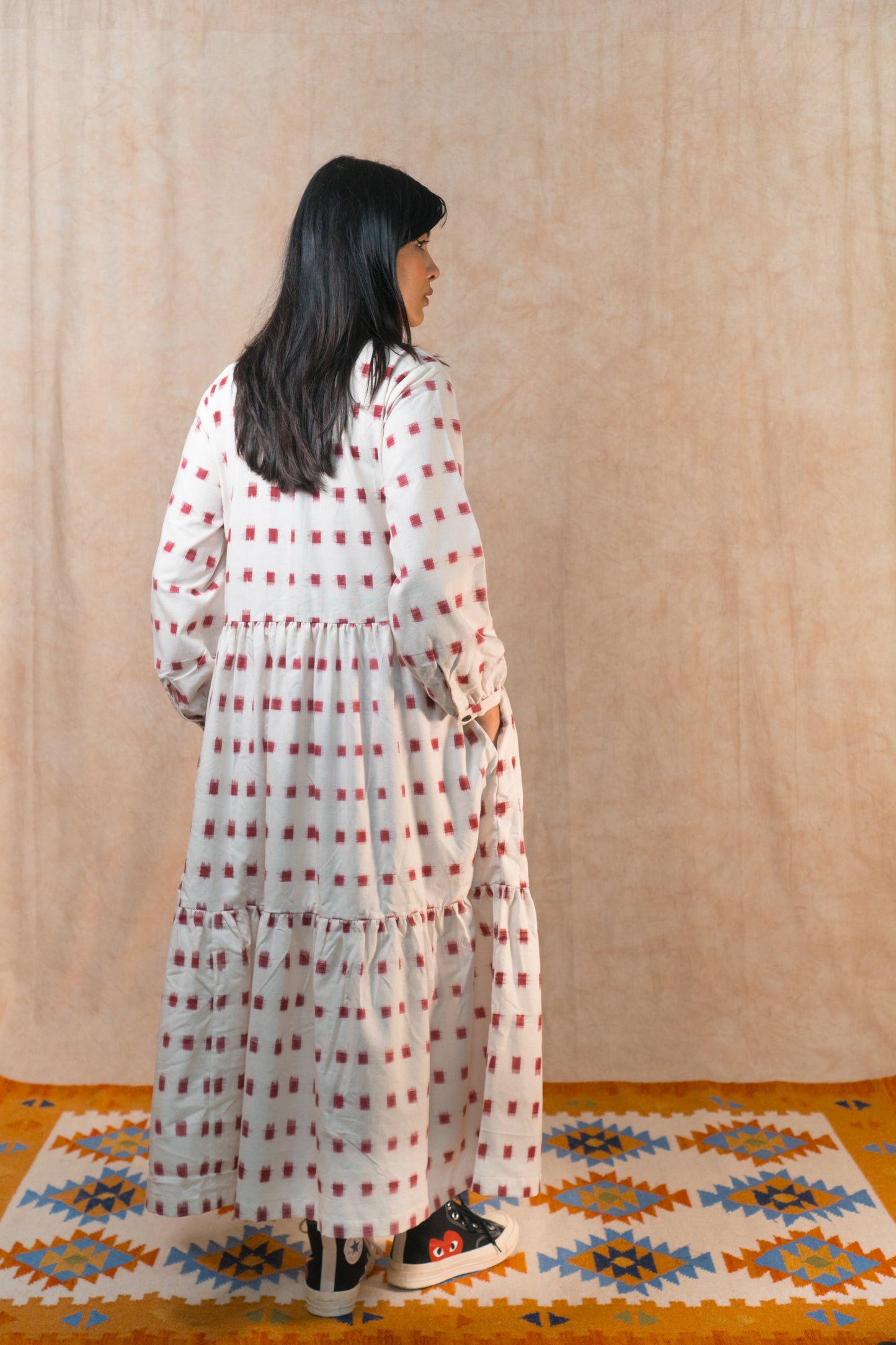 Tiered Summer Dress 'Raspberry Ikat'