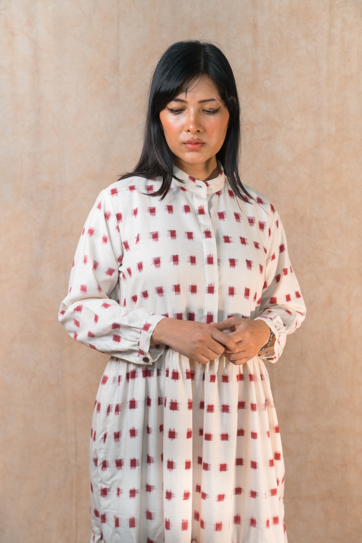 Tiered Summer Dress 'Raspberry Ikat'