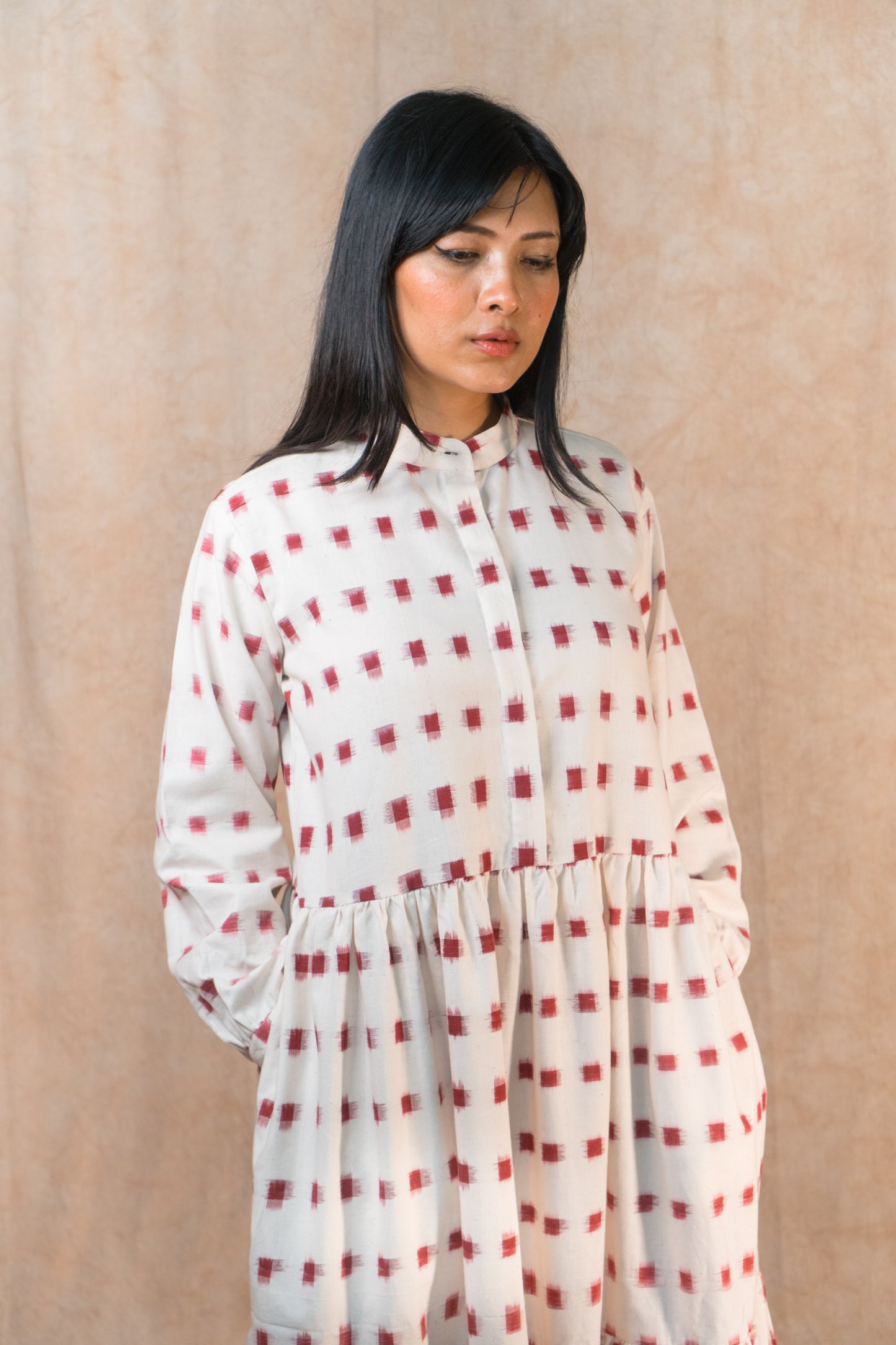 Tiered Summer Dress 'Raspberry Ikat'