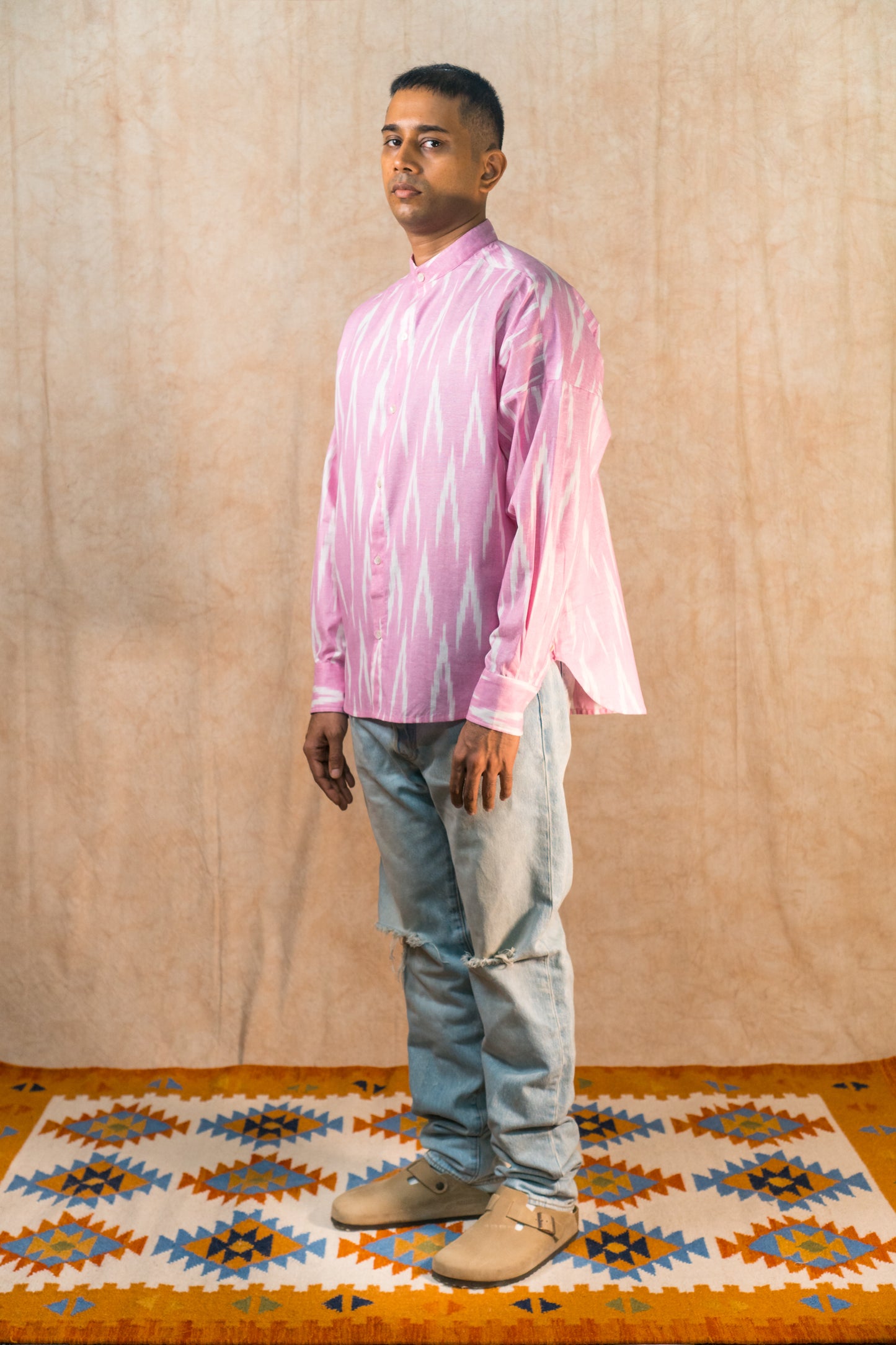 L/S Boxy Shirt 'Cotton Candy Ikat'