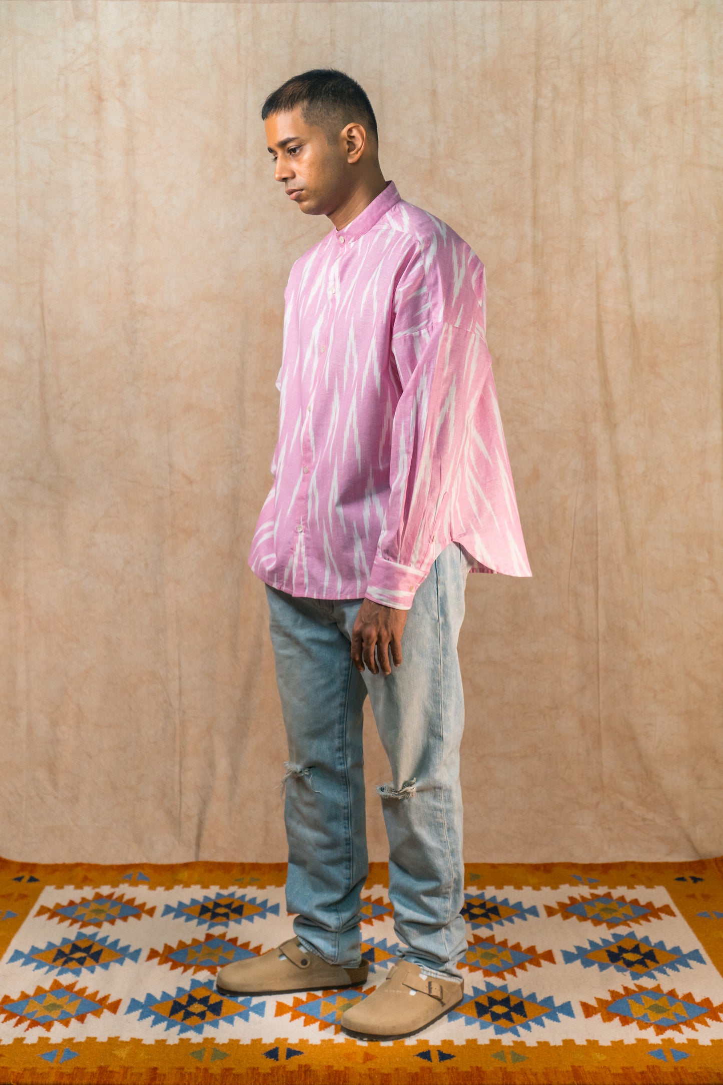 L/S Boxy Shirt 'Cotton Candy Ikat'