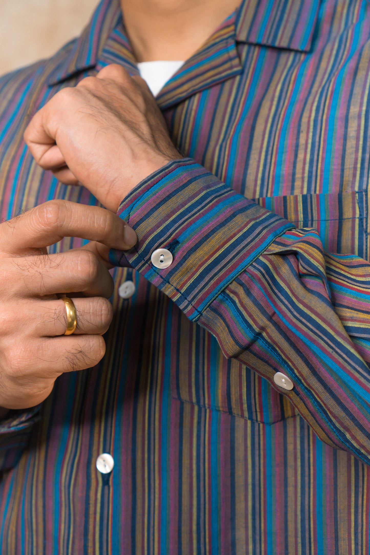 L/S Camp Shirt 'Carnival Splash Handloom'