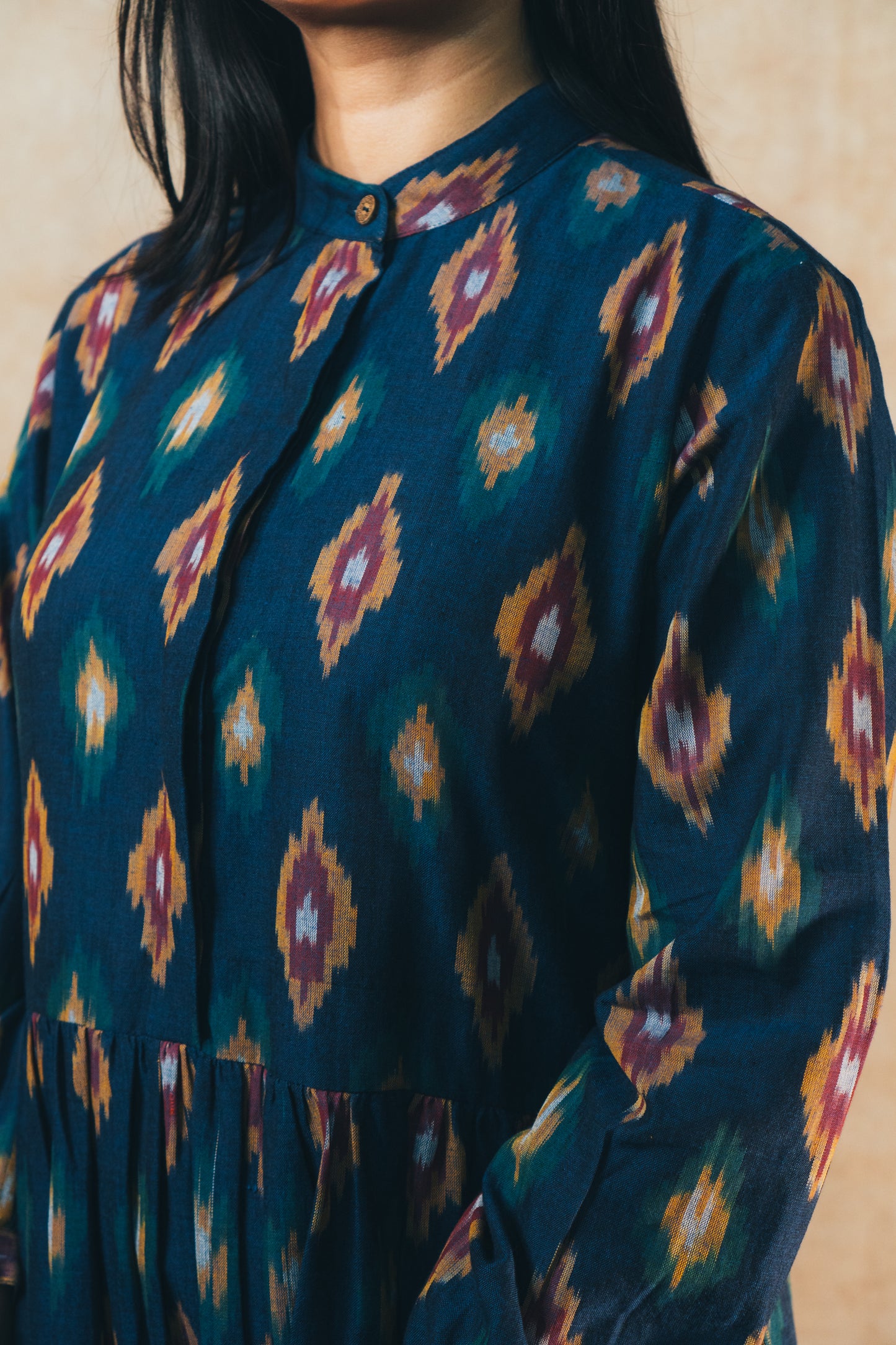 Tiered Summer Dress 'Sapphire Sunset Ikat'