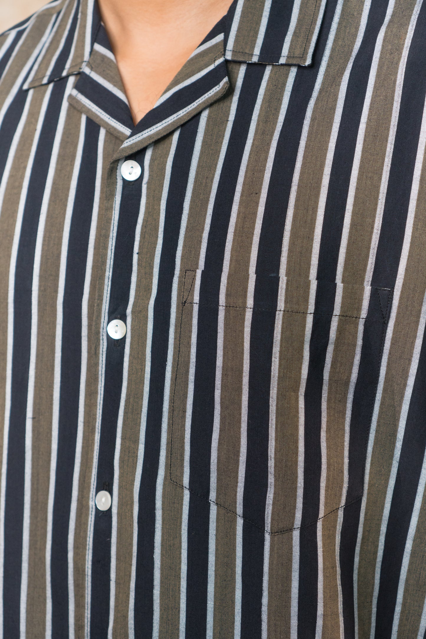 S/S Camp Shirt 'Foliage Handloom'