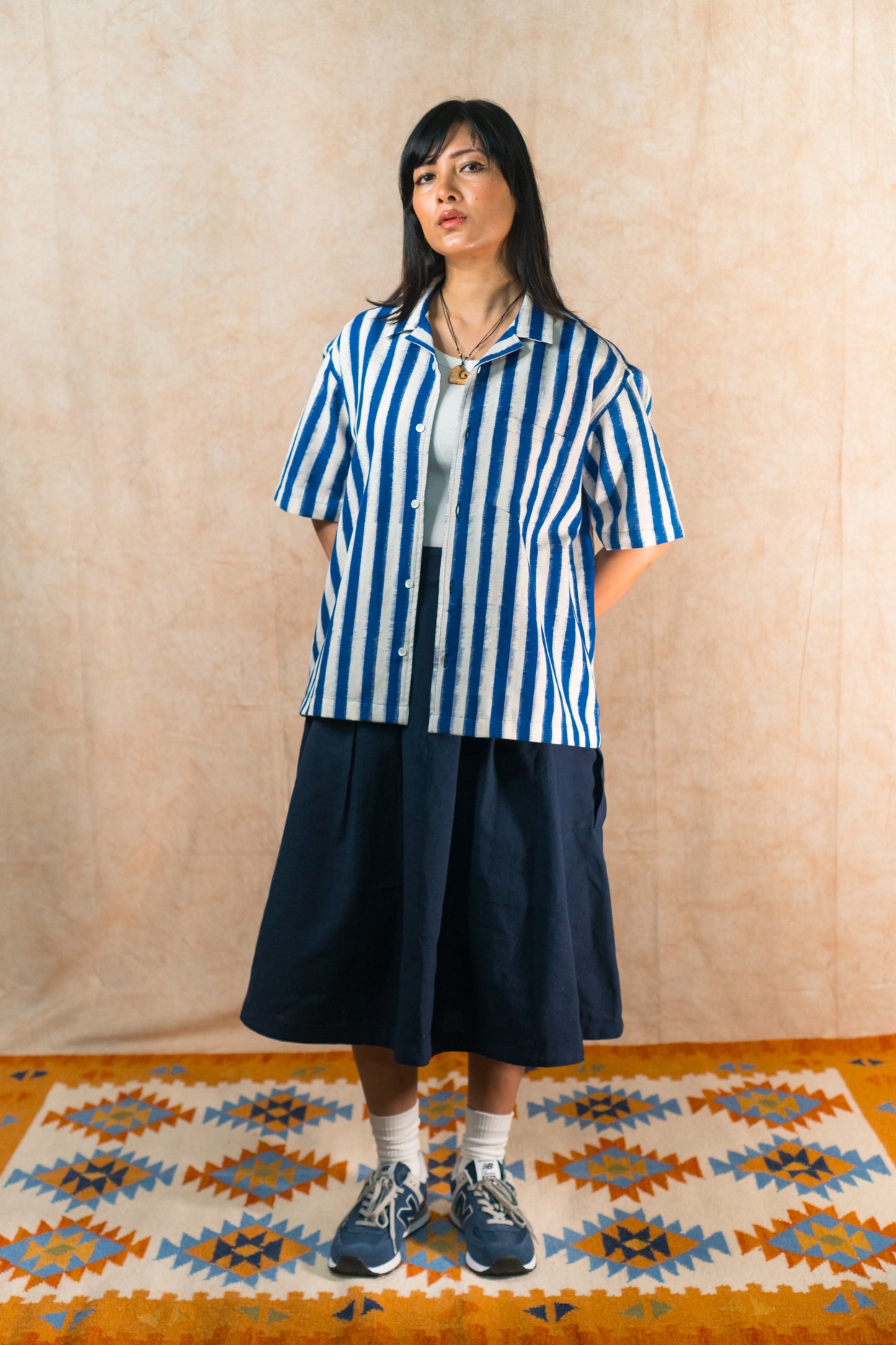 S/S Camp Shirt 'Nautical Ikat'