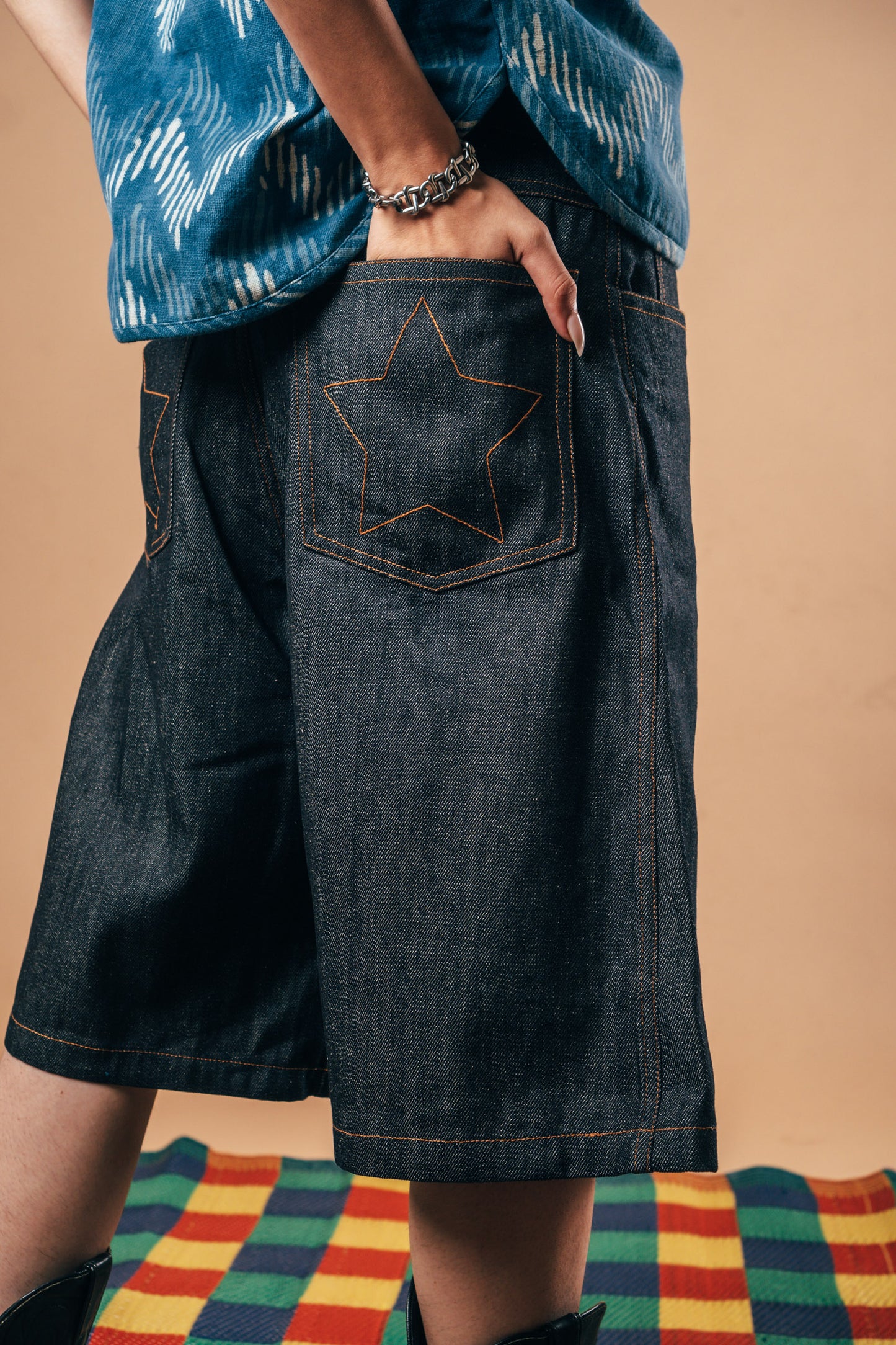 I'm A Star Jorts 'Raw Indigo'