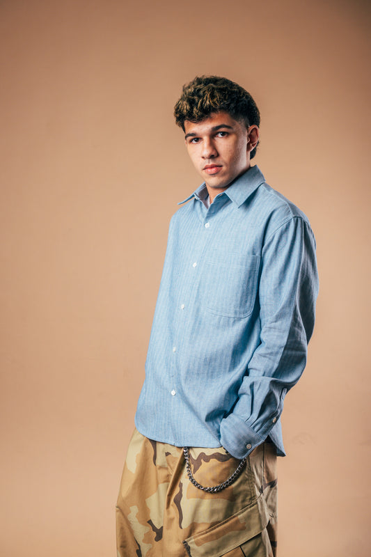 Sunday Morning Shirt 'Light Herringbone Denim'