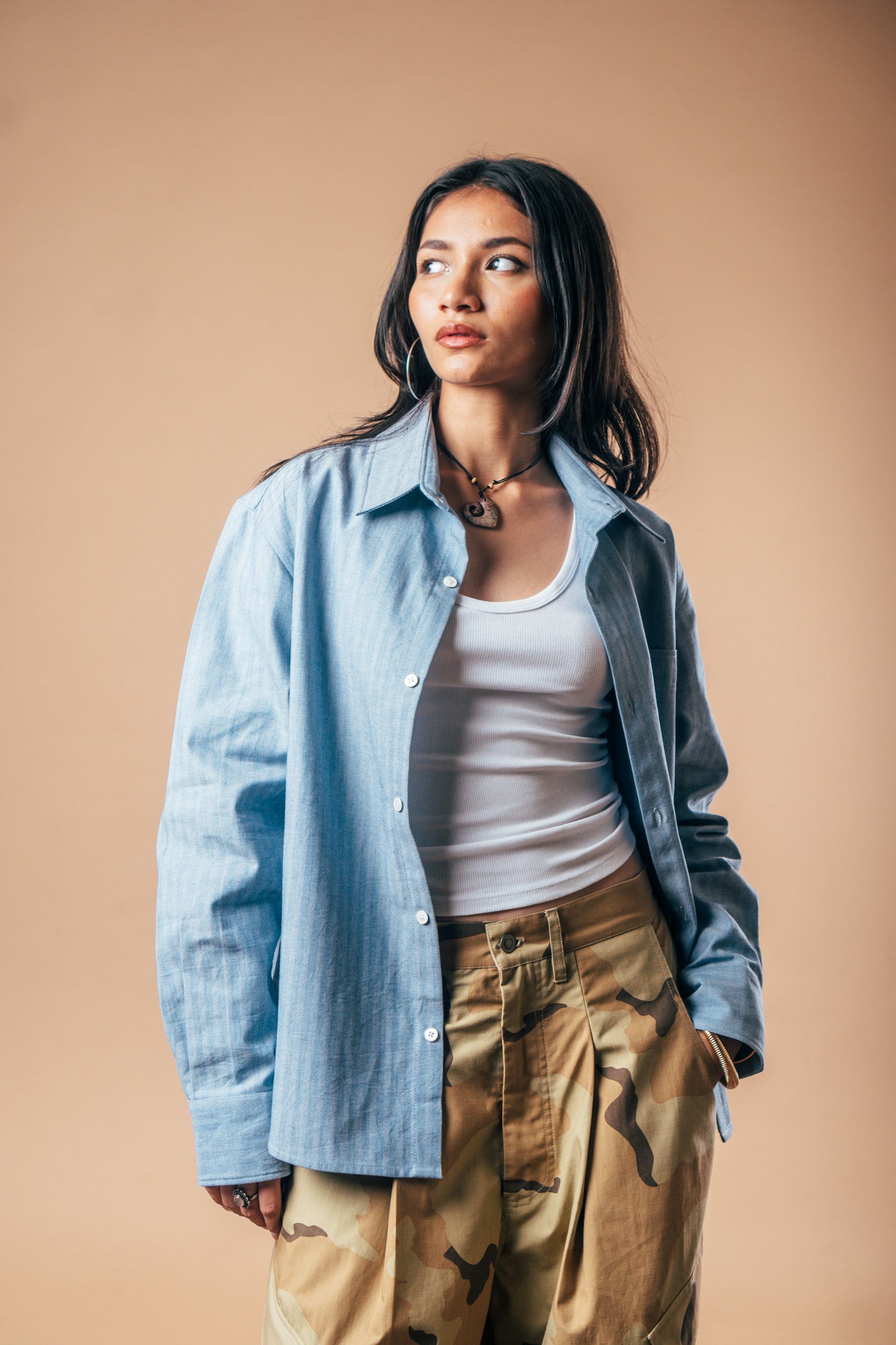 Sunday Morning Shirt 'Light Herringbone Denim'