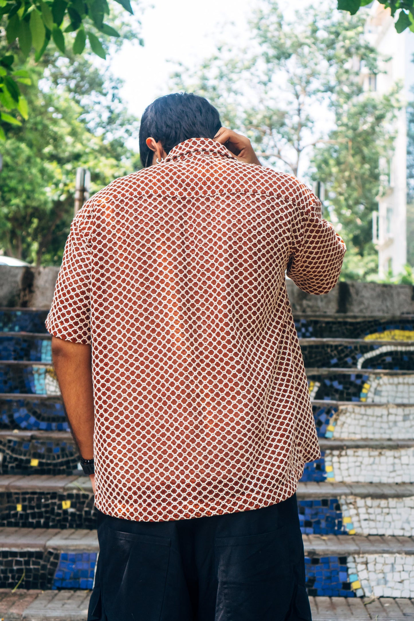 Crochet Shirt 'Brown'