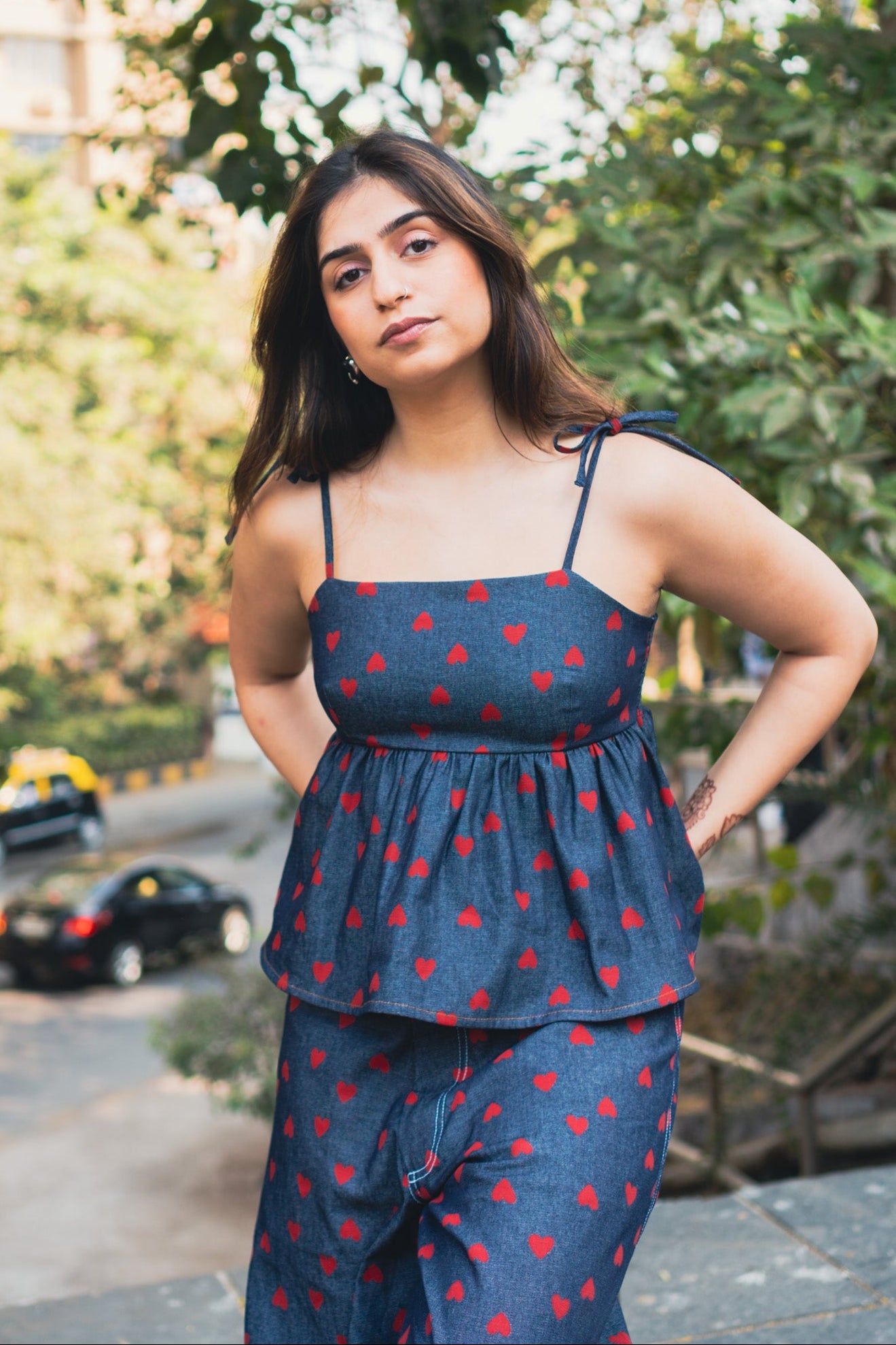 Babydoll Peplum Top 'Kokoro Denim'