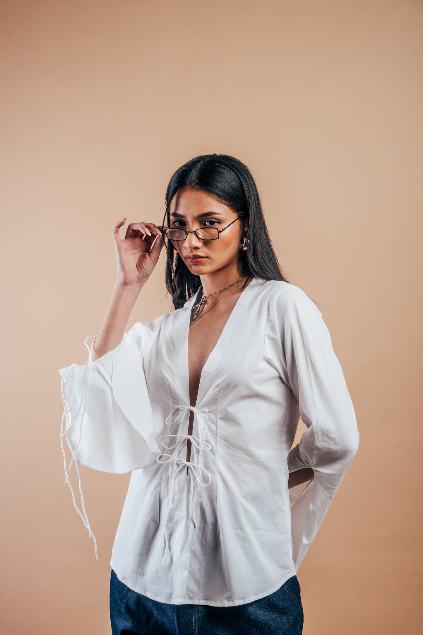 Chèrie Front Tie Top 'Snow White'