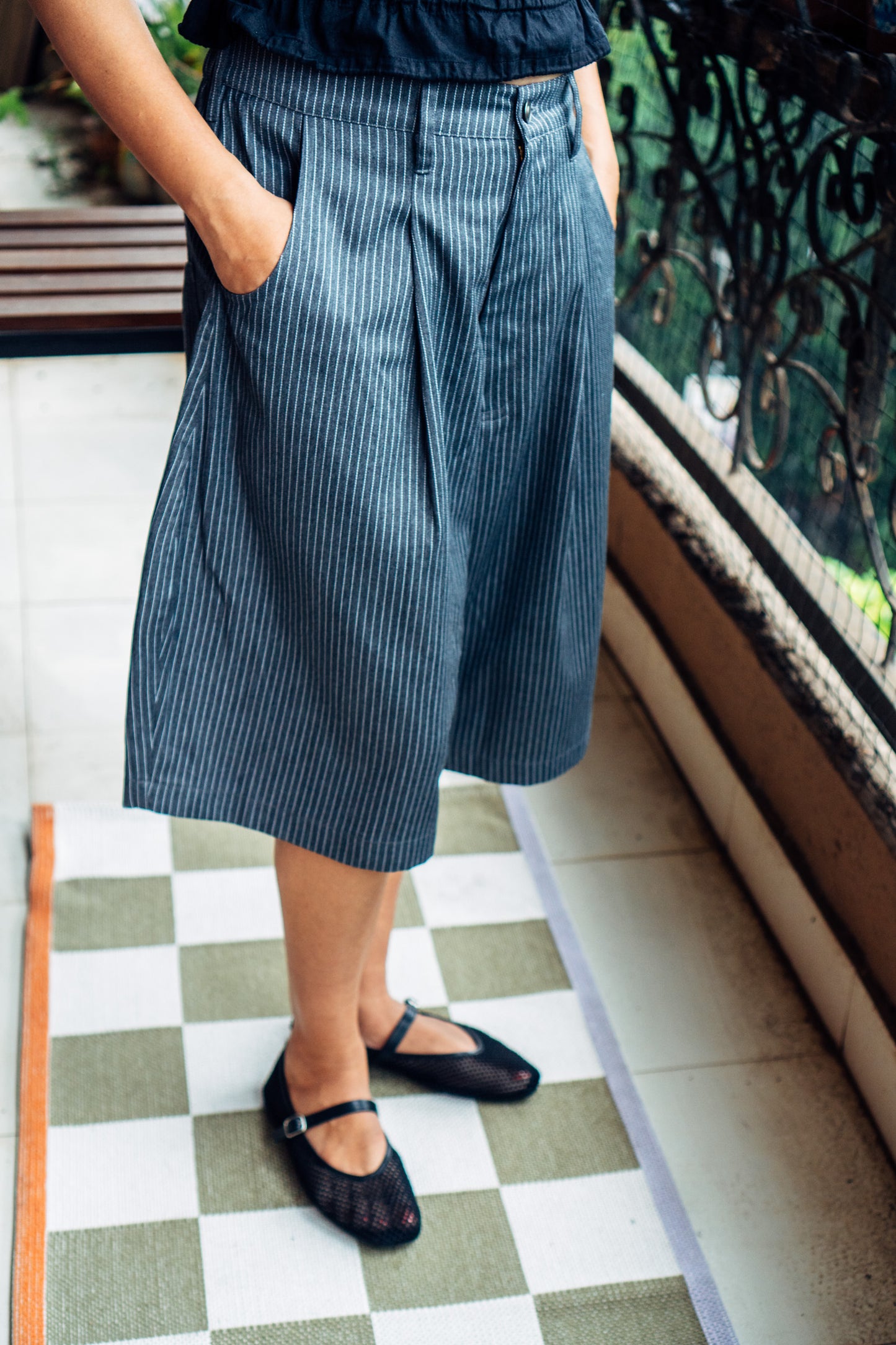 Really Wide Shorts 'Grey Stripes'