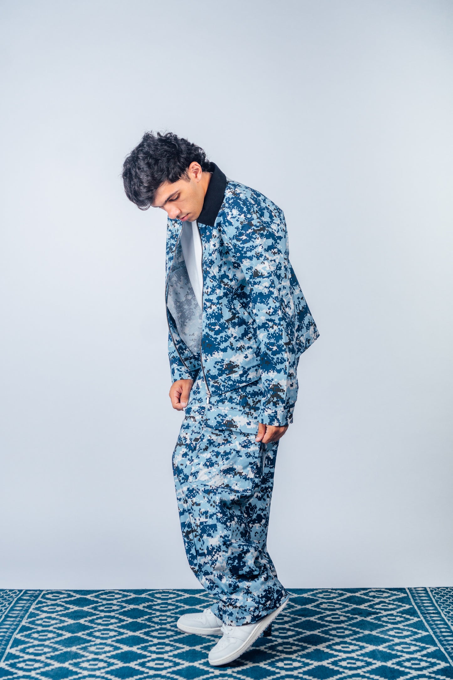 Vintage Cargo Pants 'Digital Camo Navy’