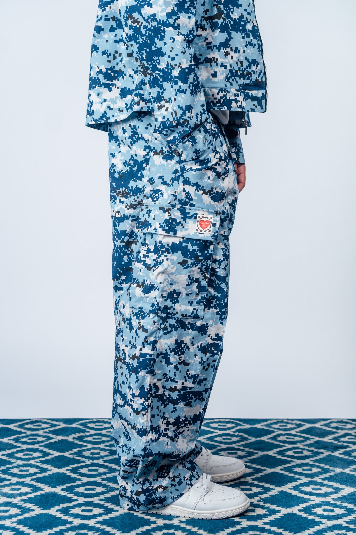Vintage Cargo Pants 'Digital Camo Navy’