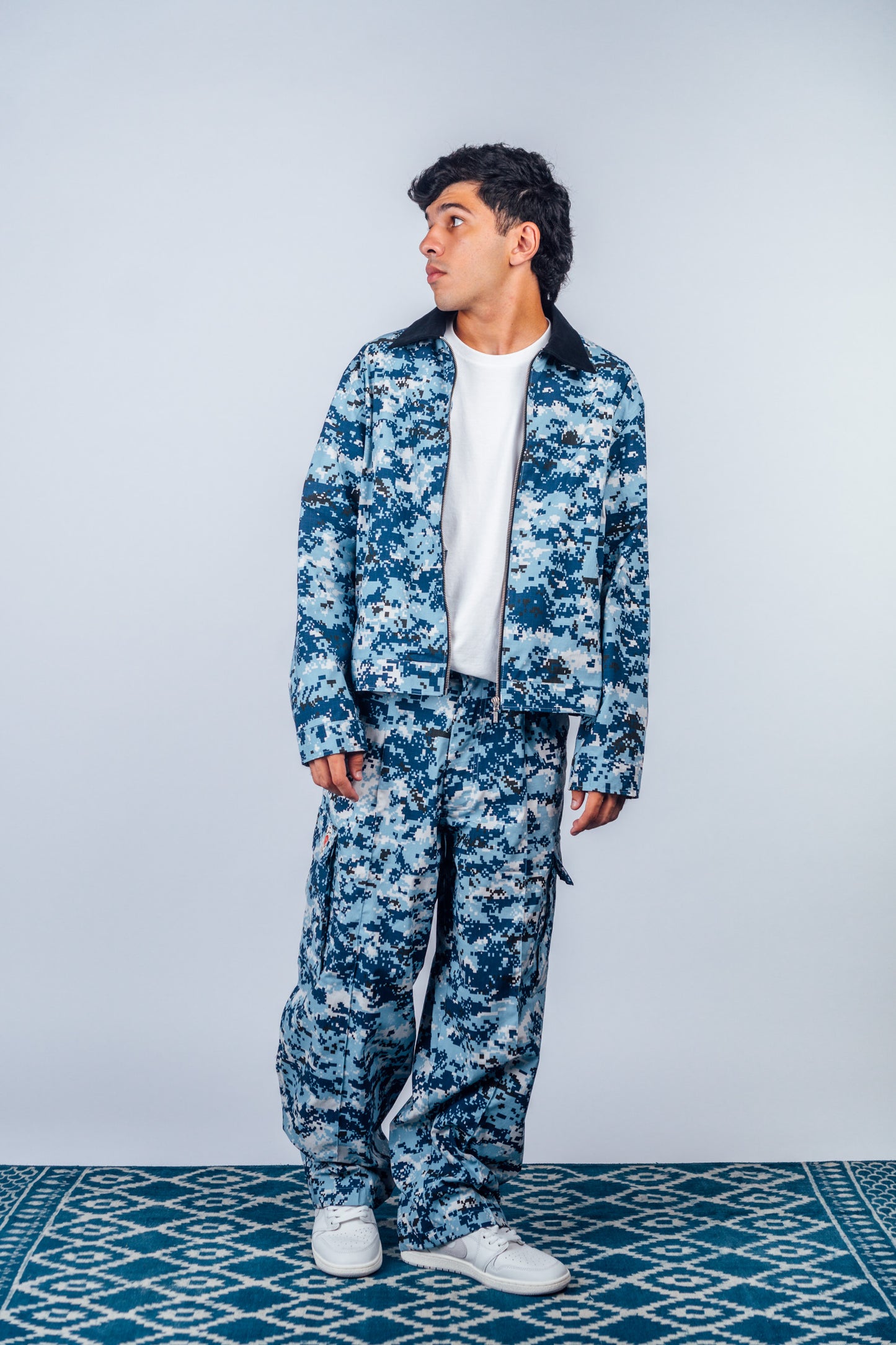 Vintage Cargo Pants 'Digital Camo Navy’