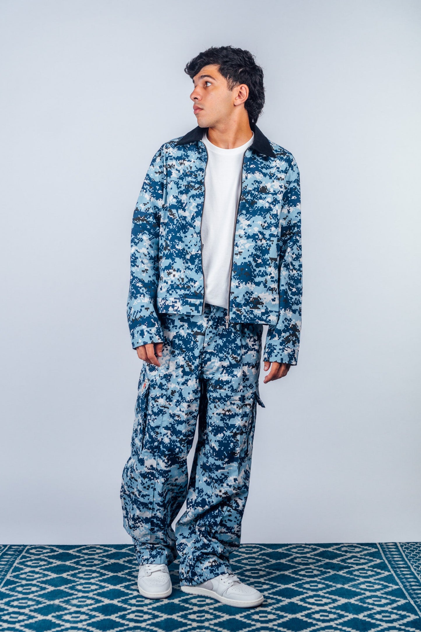 Vintage Cargo Pants 'Digital Camo Navy’