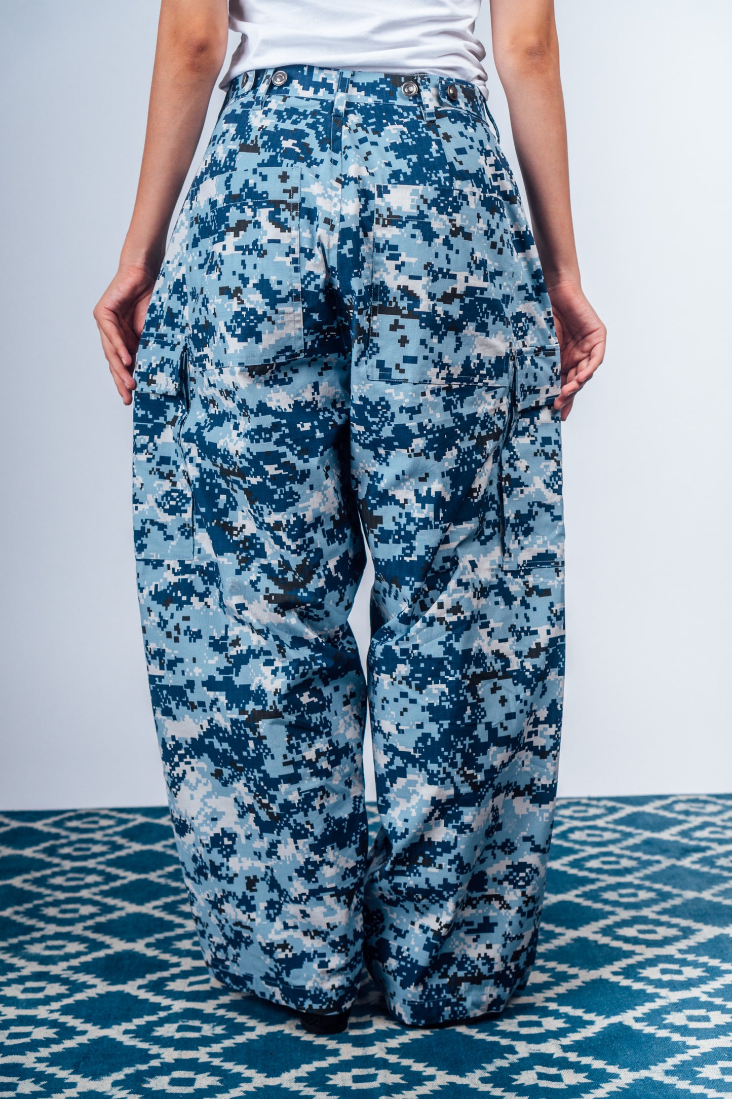 Vintage Cargo Pants 'Digital Camo Navy’
