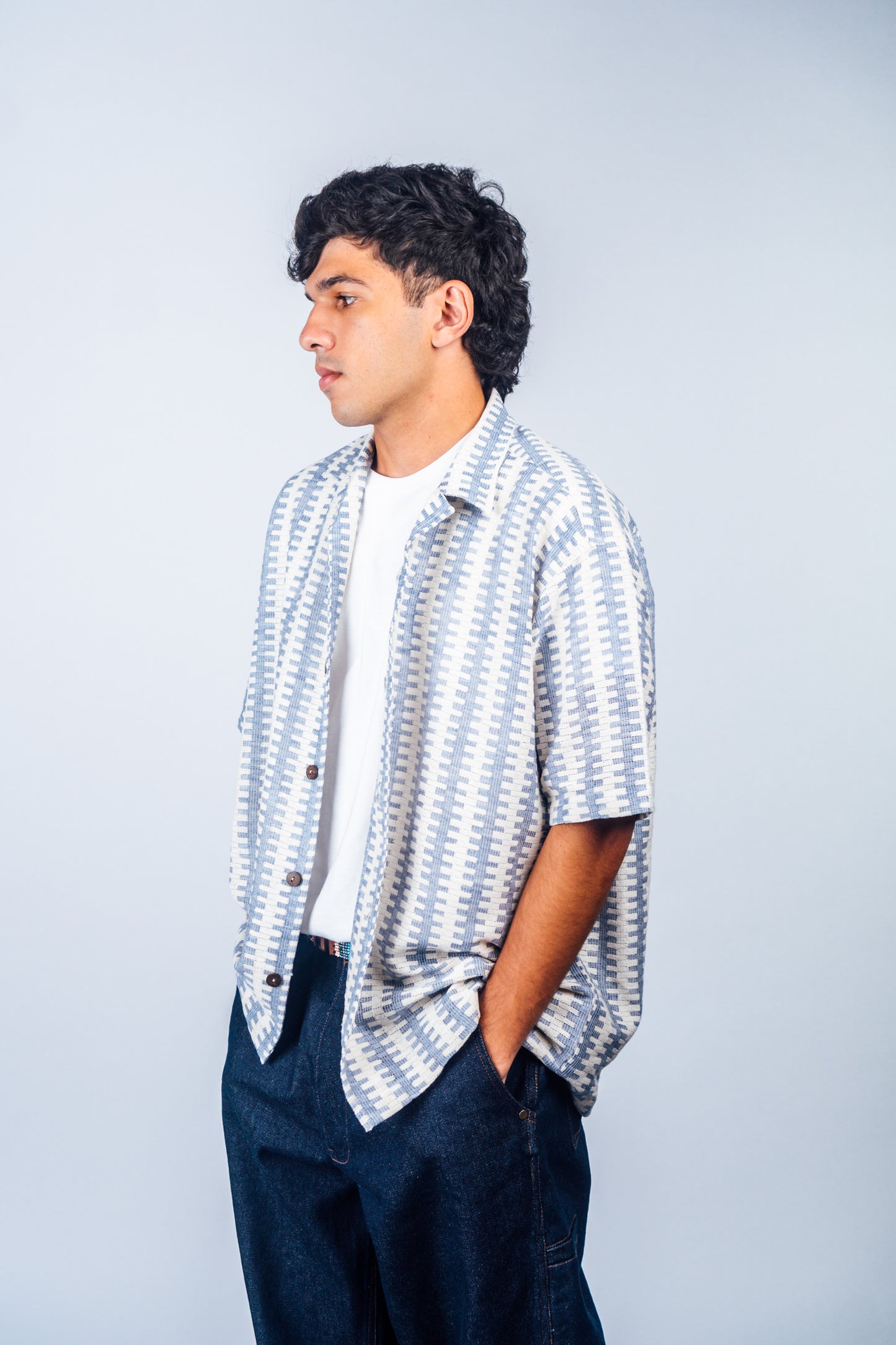 Crochet Shirt 'Light Blue'