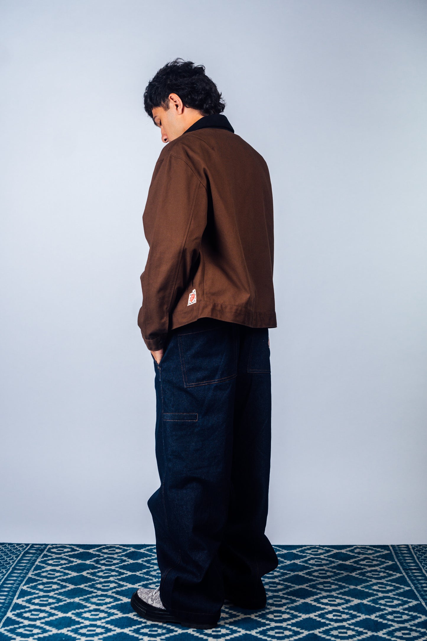 Zip Up Work Jacket 'Brown Canvas'