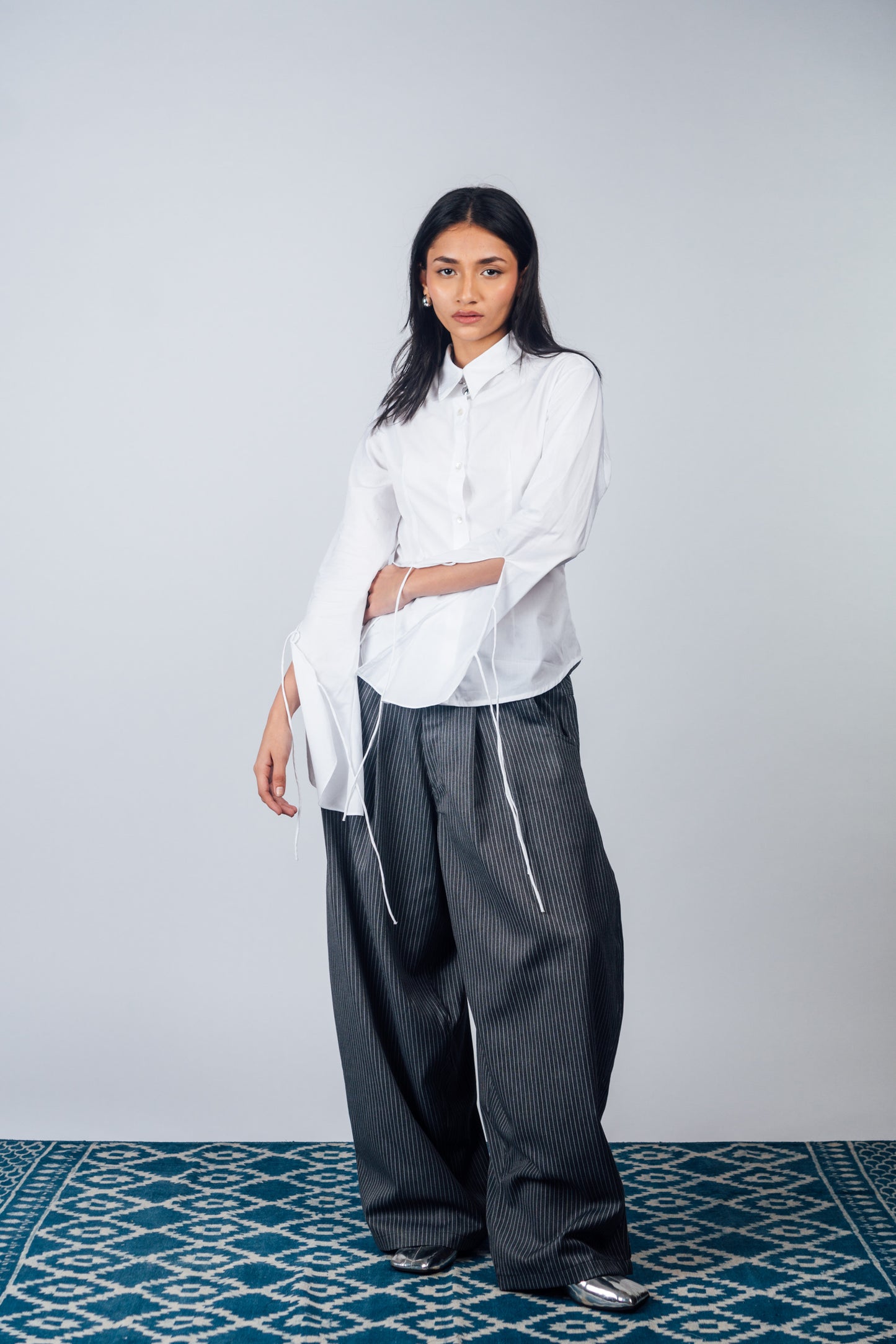 Really Wide Pants 'Grey Stripes'