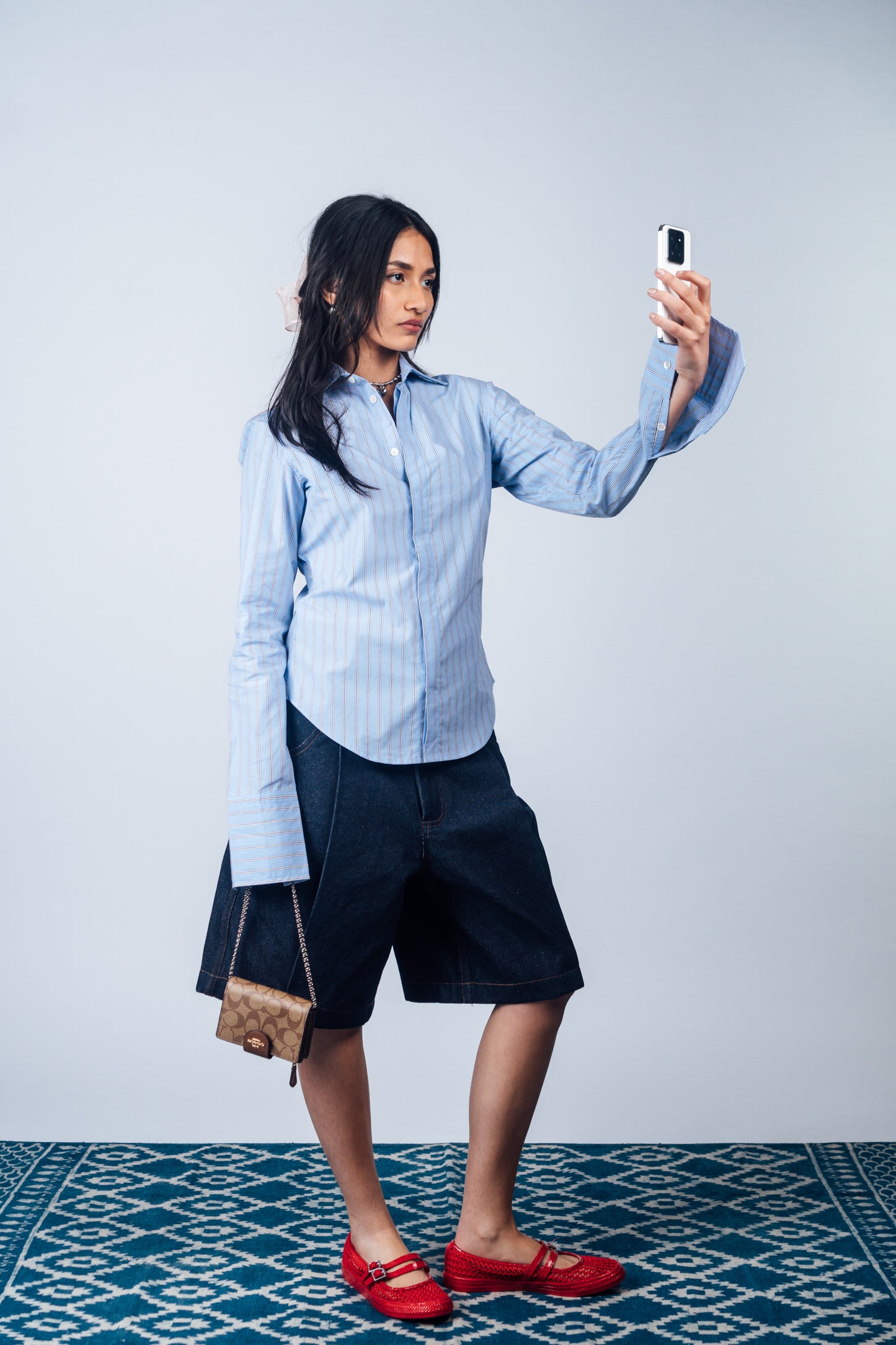 Fitted Shirt 'Light Blue Stripes'