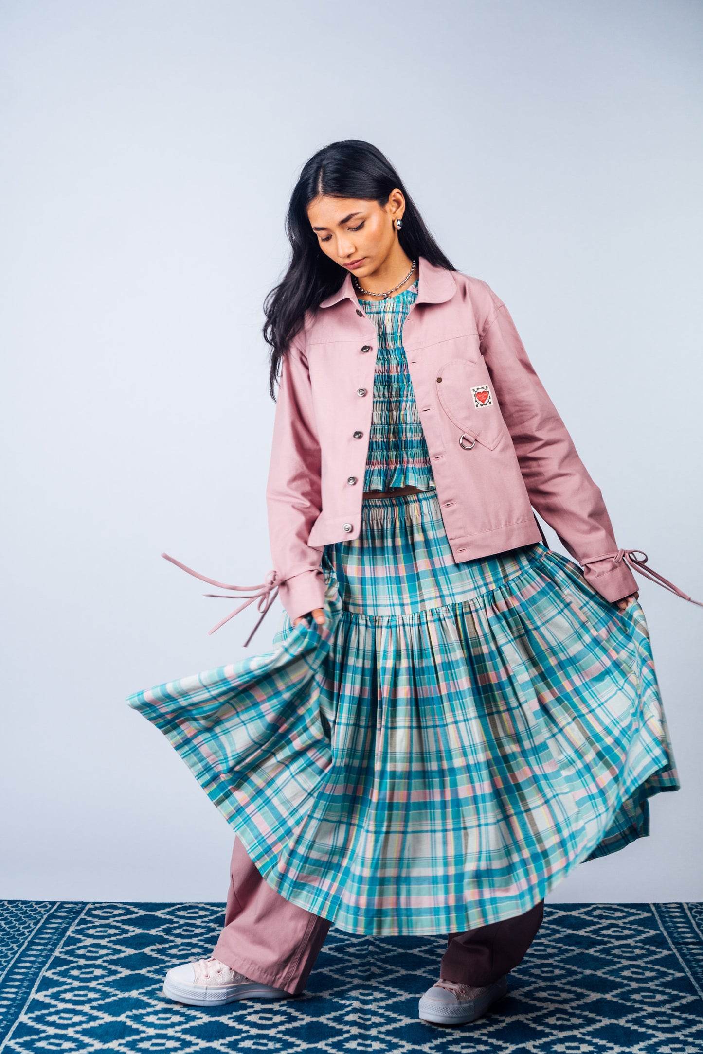 Tiered Skirt 'Madras Magic 06'