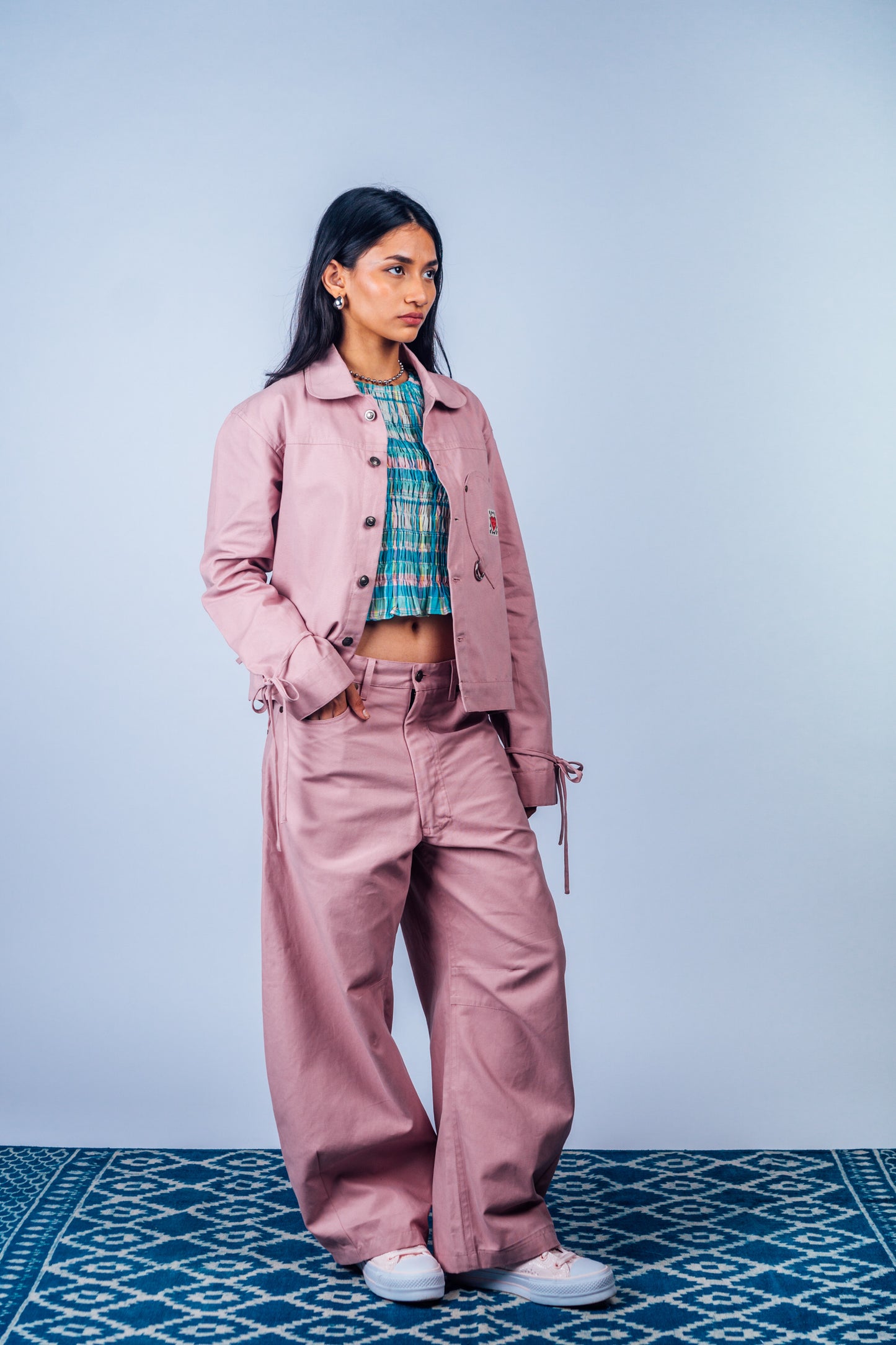 Kokoro Work Jacket 'Dust Pink Canvas'