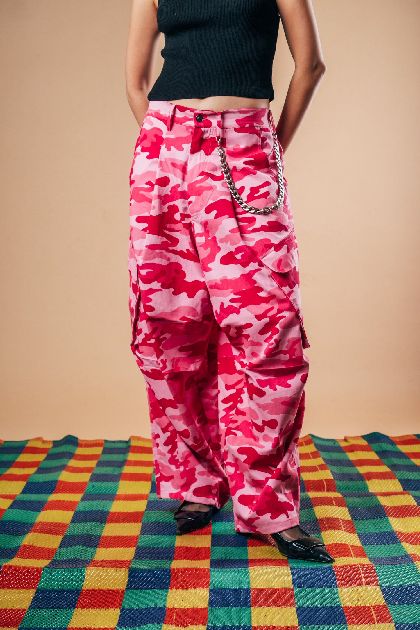 Balloon Cargo Pants 'Pink Camo'